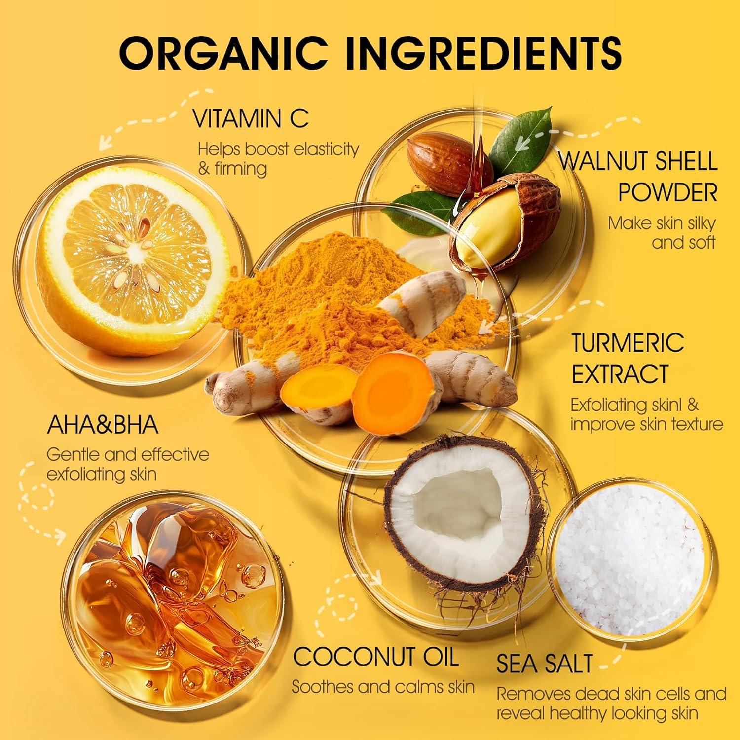 Exfoliante Corporal VOERUY de Cúrcuma con AHA y BHA - 320g