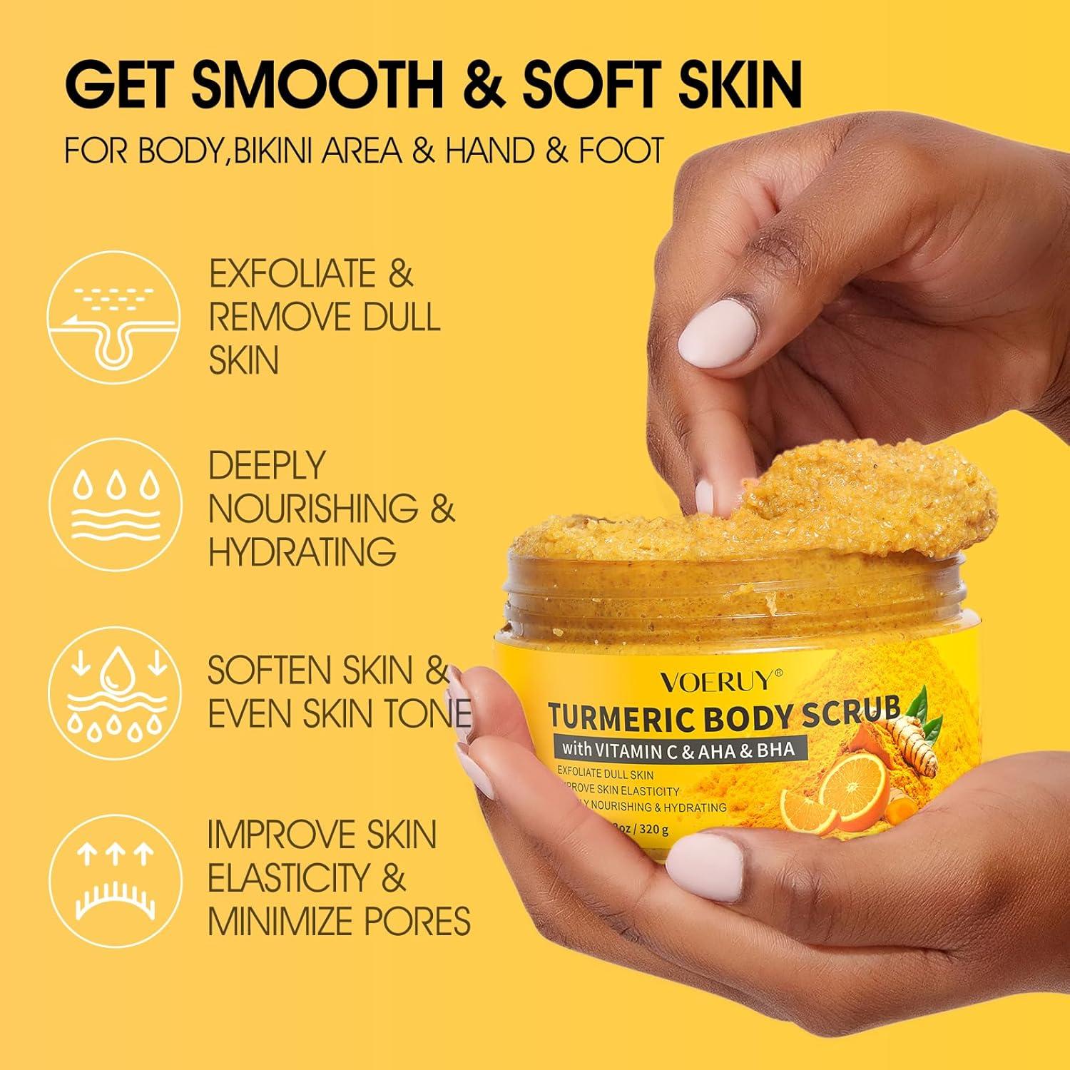 Exfoliante Corporal VOERUY de Cúrcuma con AHA y BHA - 320g