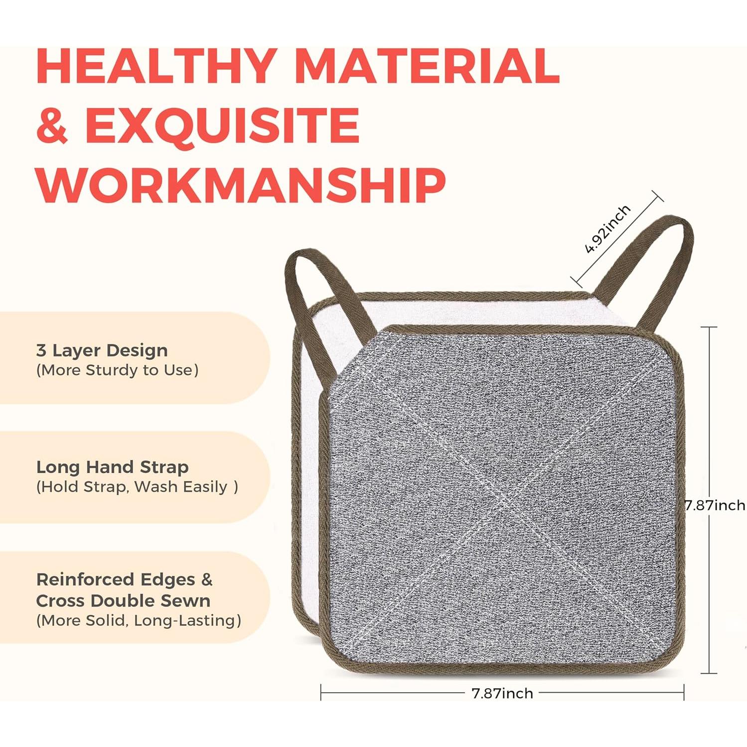 Paquete de 3 Paños Exfoliantes ZOMCHI - Lavado Facial y Corporal