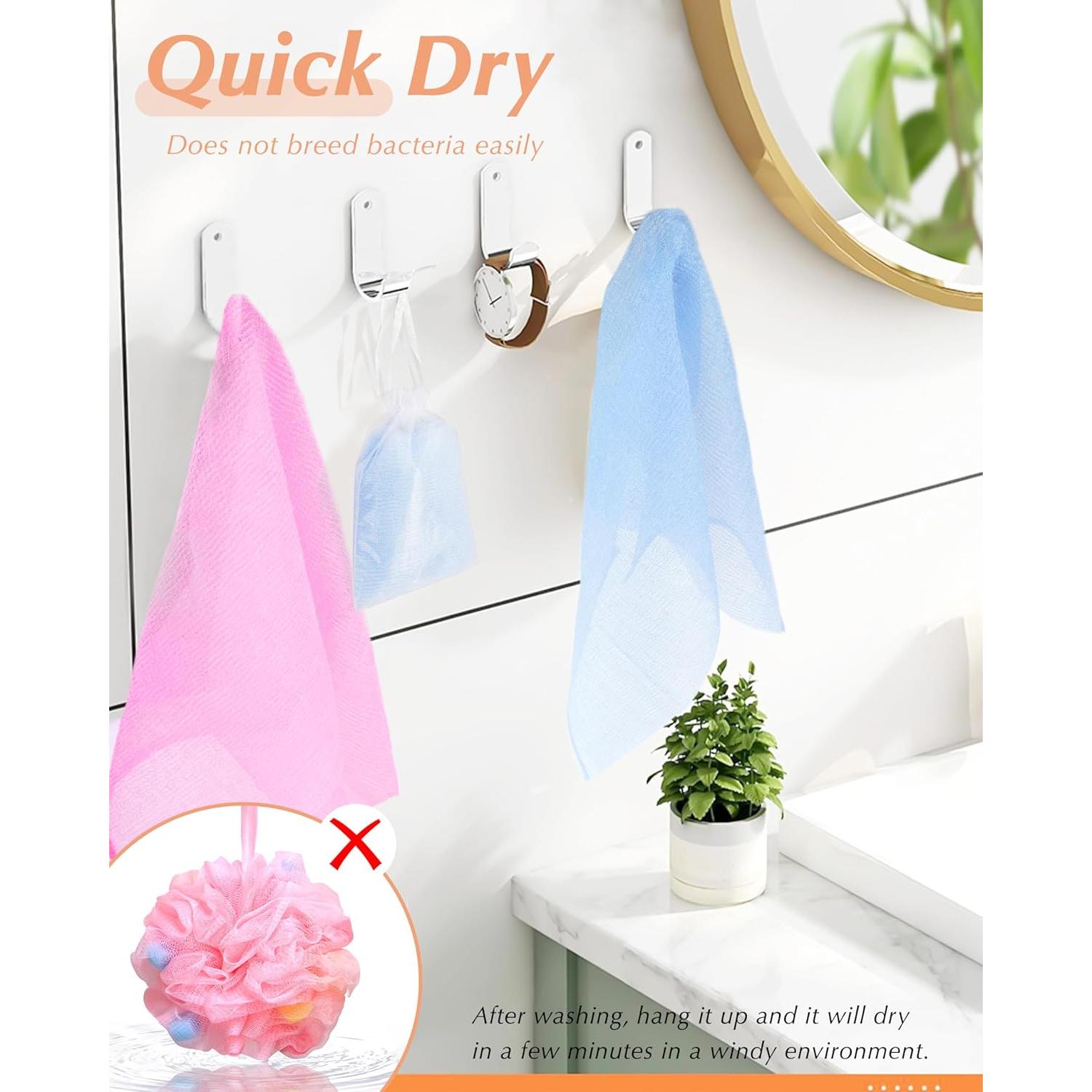 Set de 6 Paños Exfoliantes MoHern 90 cm Nylon para Ducha