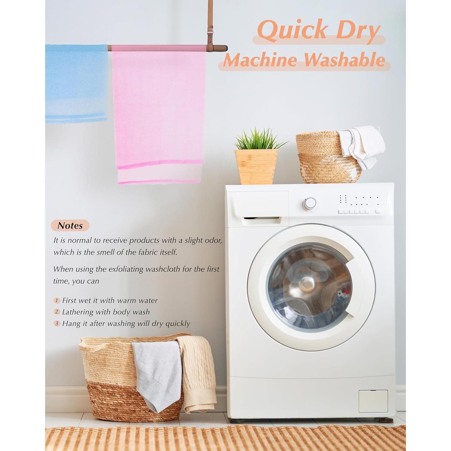 Set de 6 Paños Exfoliantes MoHern 90 cm Nylon para Ducha