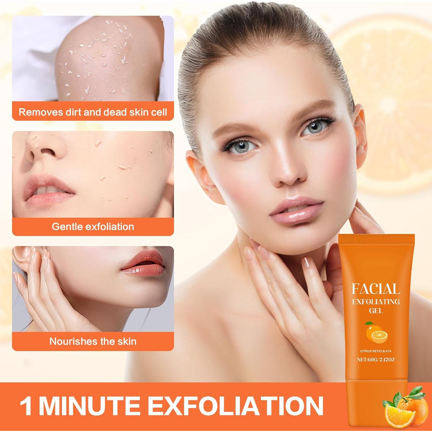 Gel Exfoliante Facial y Corporal Jwtolp 60g Naranja Hidratante