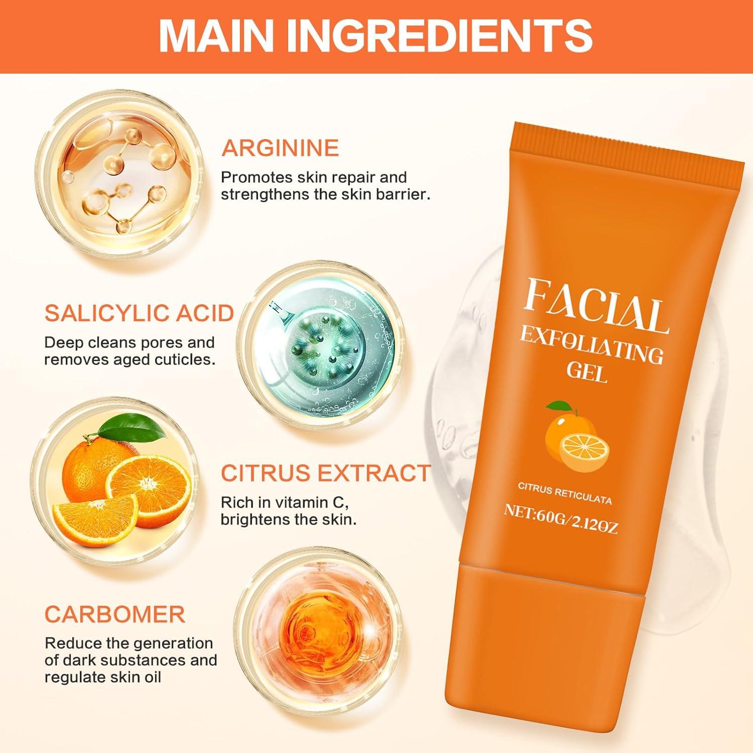 Gel Exfoliante Facial y Corporal Jwtolp 60g Naranja Hidratante