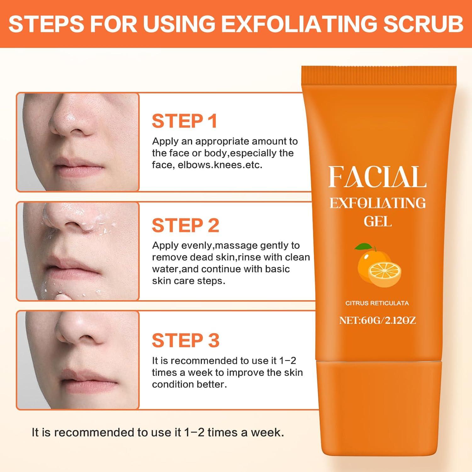 Gel Exfoliante Facial y Corporal Jwtolp 60g Naranja Hidratante