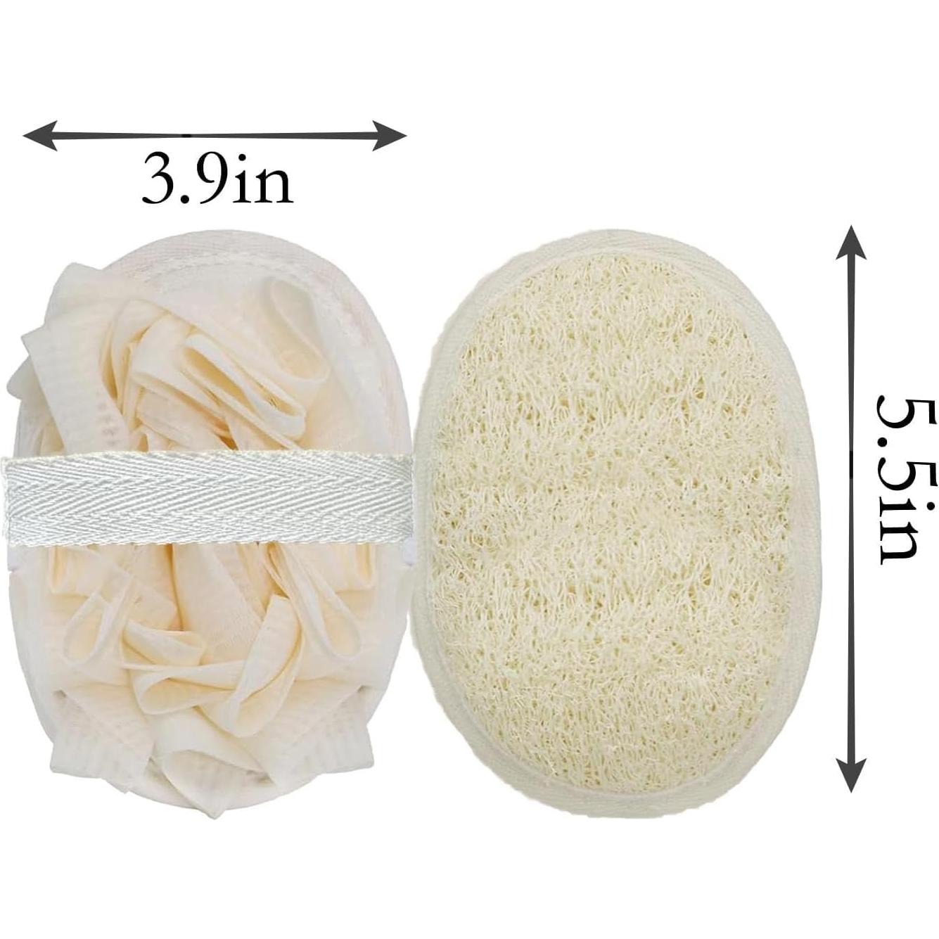 Esponja de Lufa Natural Doble Cara UNEEKOO para Ducha 2 Unidades