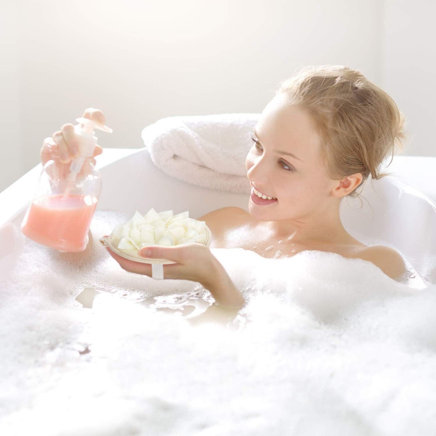 Esponja de Lufa Natural Doble Cara UNEEKOO para Ducha 2 Unidades