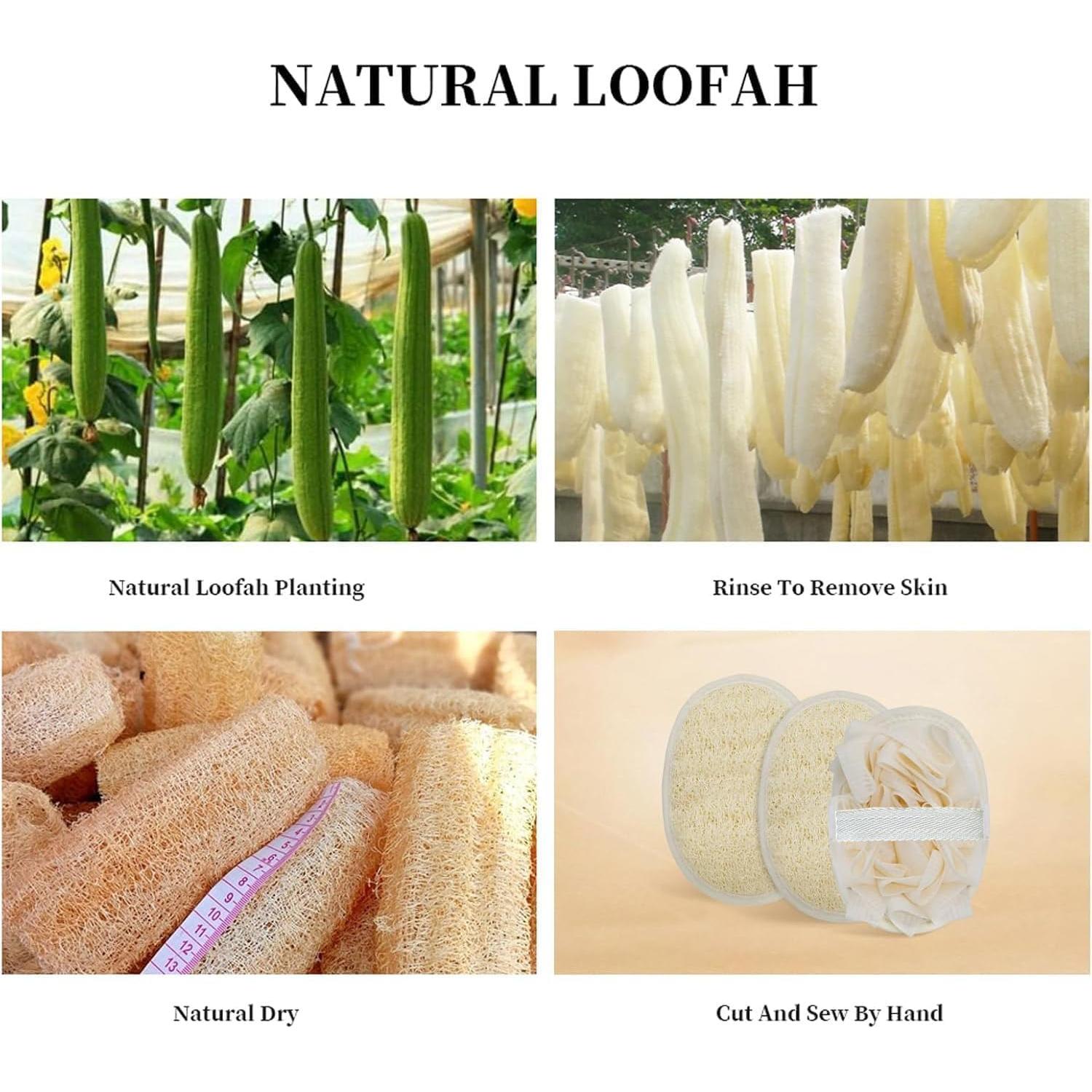 Esponja de Lufa Natural Doble Cara UNEEKOO para Ducha 2 Unidades