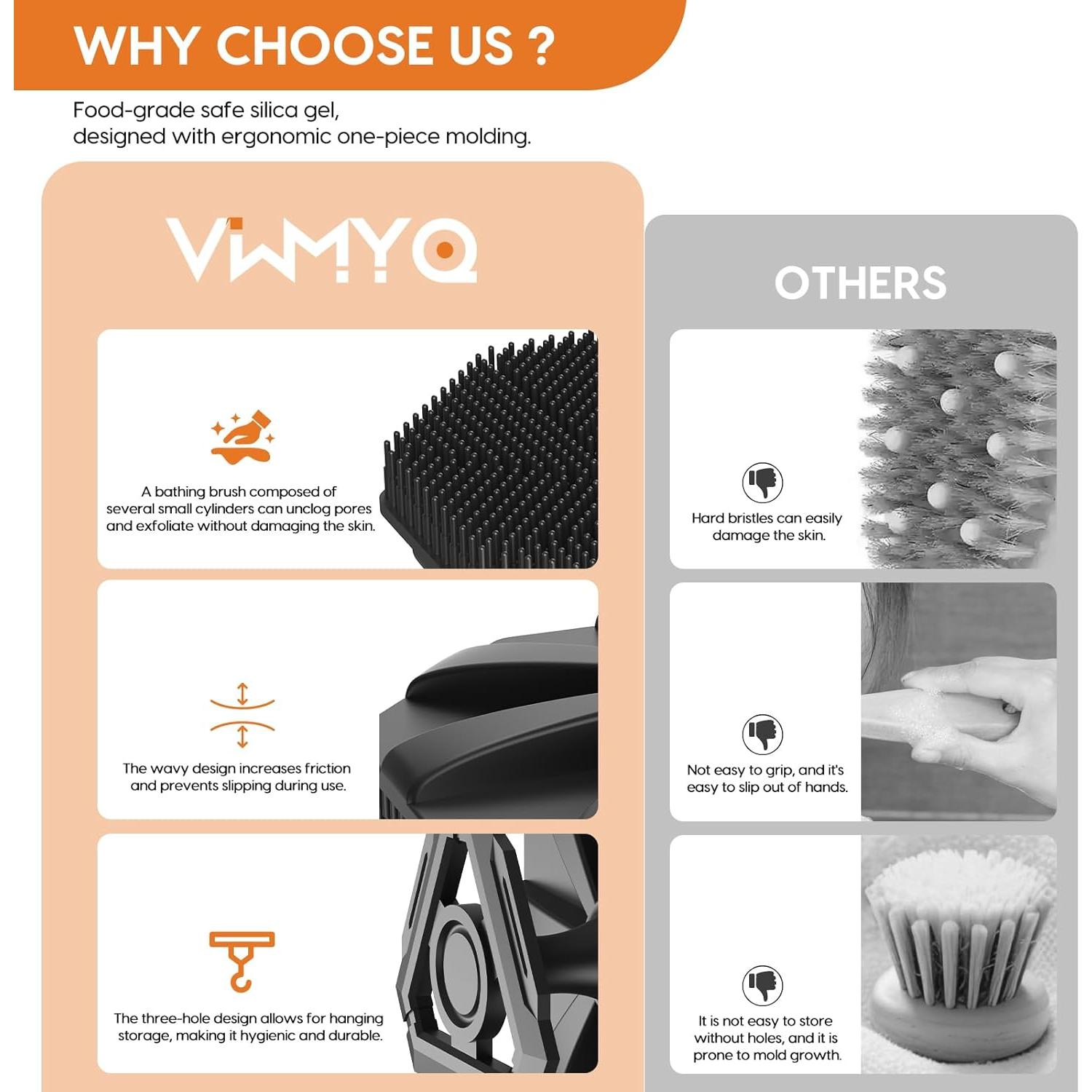 Cepillo Exfoliante de Silicona VWMYQ para Cuerpo - Antideslizante