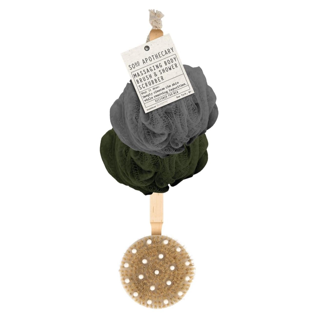 Set de Cepillo de Masaje Seco y 2 Lufas BLKSMITH para Hombres