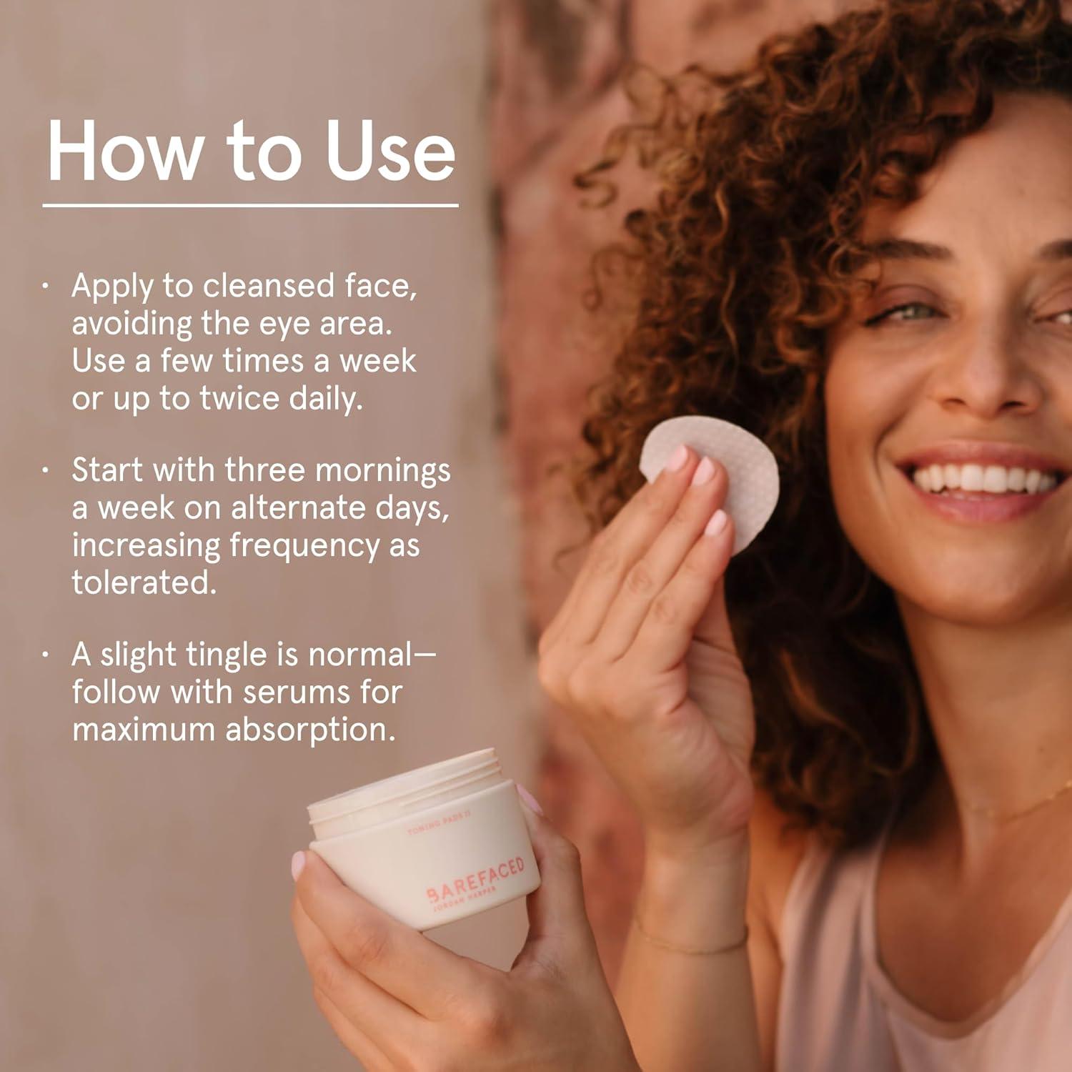 Discos Exfoliantes Barefaced Glow 60 Unidades - 15% Ácido Glicólico