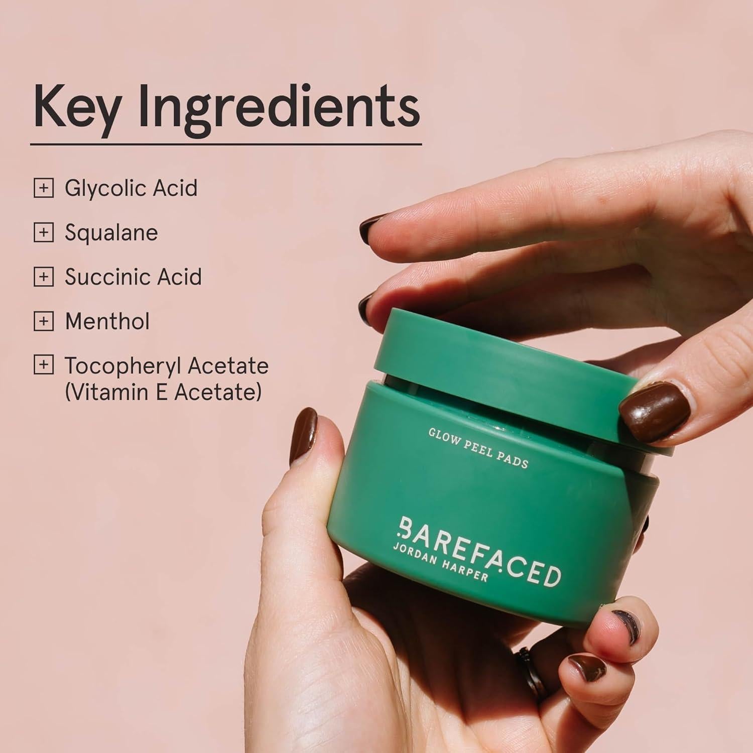 Discos Exfoliantes Barefaced Glow 60 Unidades - 15% Ácido Glicólico