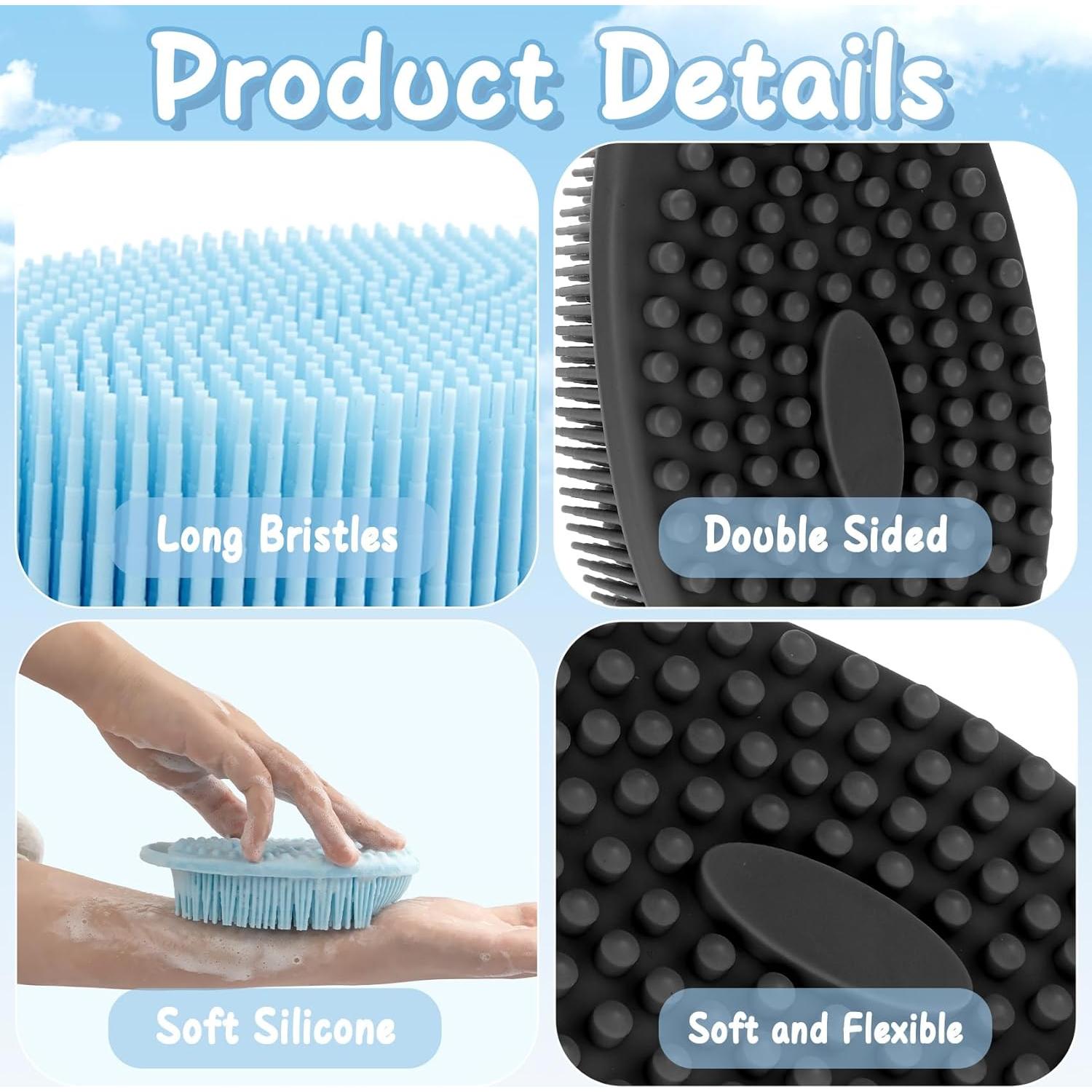 Cepillo de Cuerpo de Silicona iDTogAoE 3PCS Exfoliante y Masaje