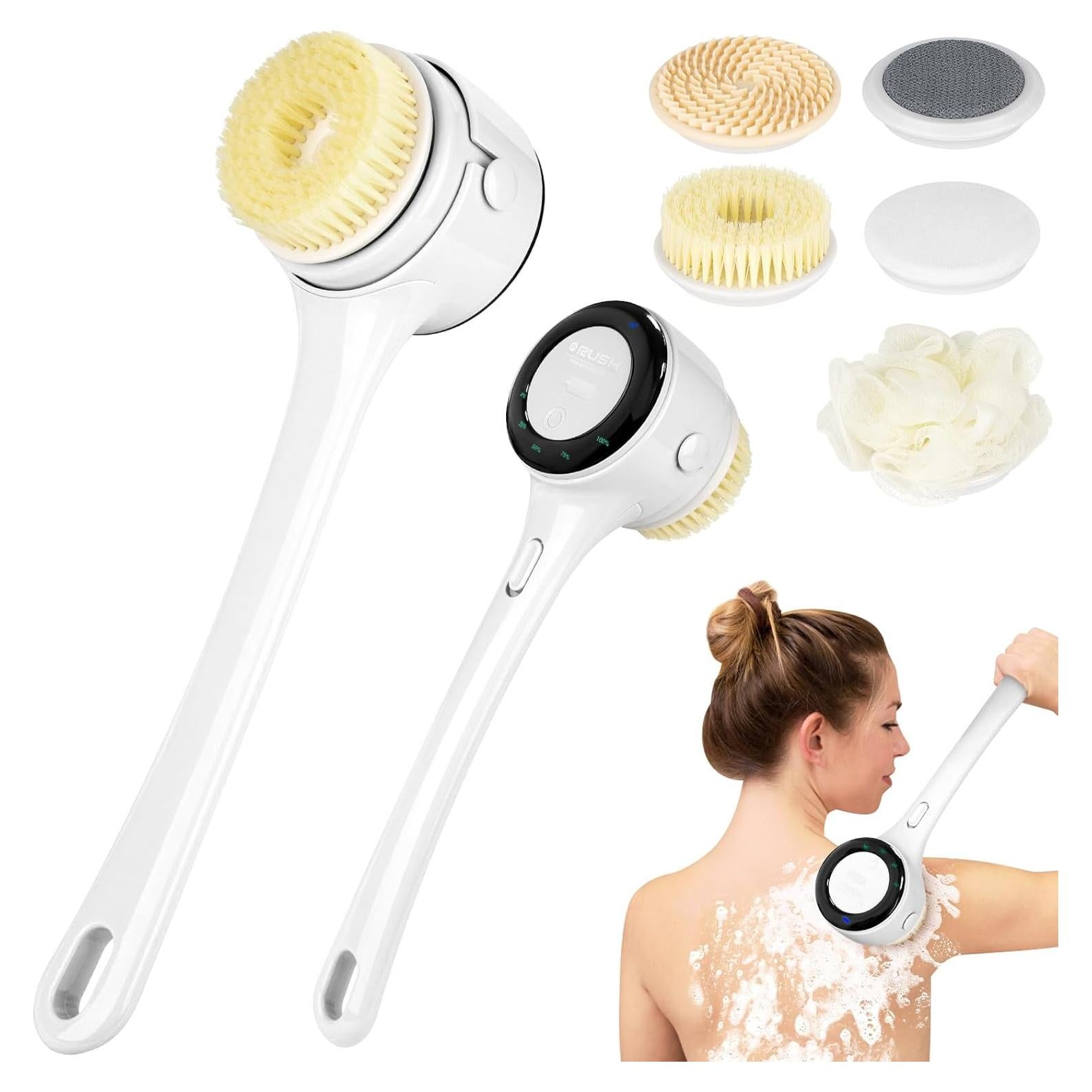 Cepillo Corporal Eléctrico Exfoliante Keledz Blanco 4 Velocidades