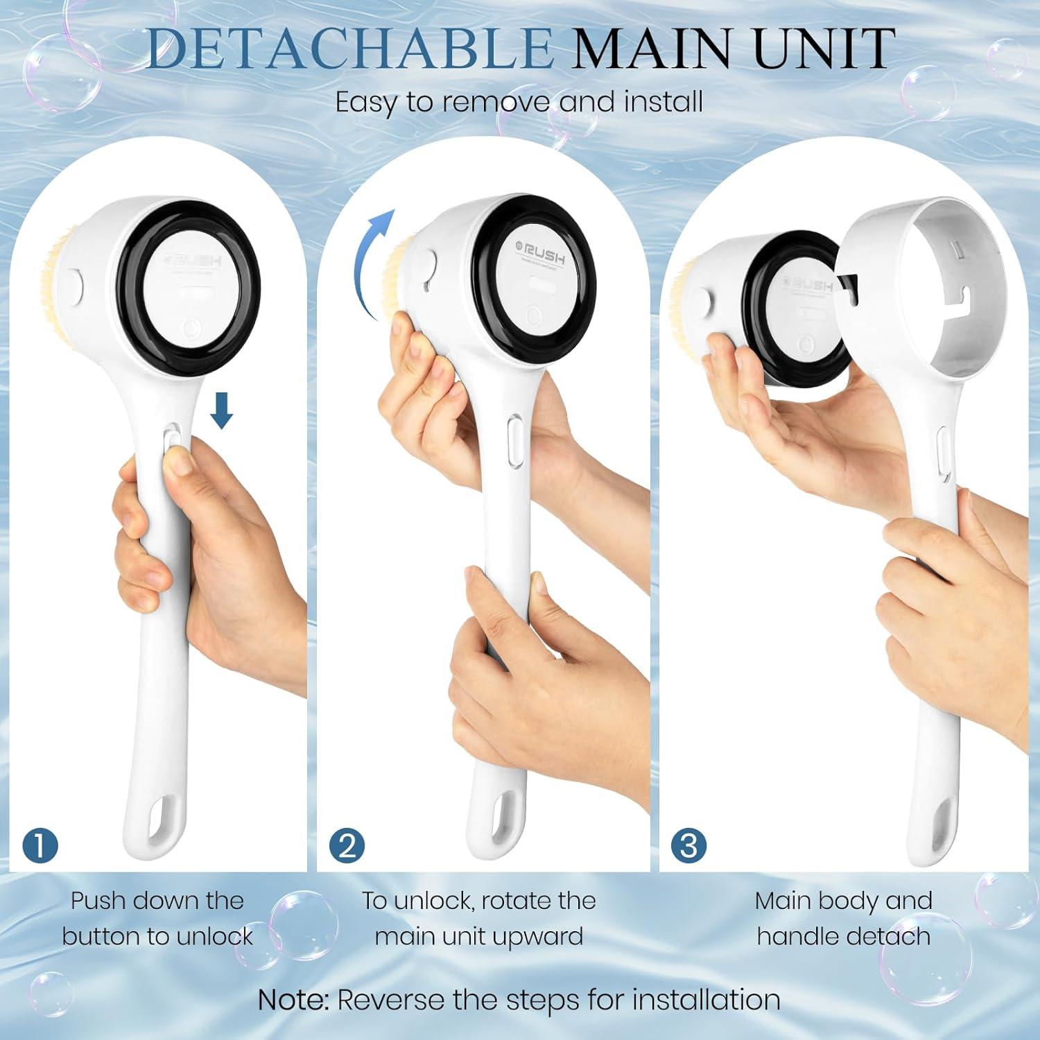 Cepillo Corporal Eléctrico Exfoliante Keledz Blanco 4 Velocidades