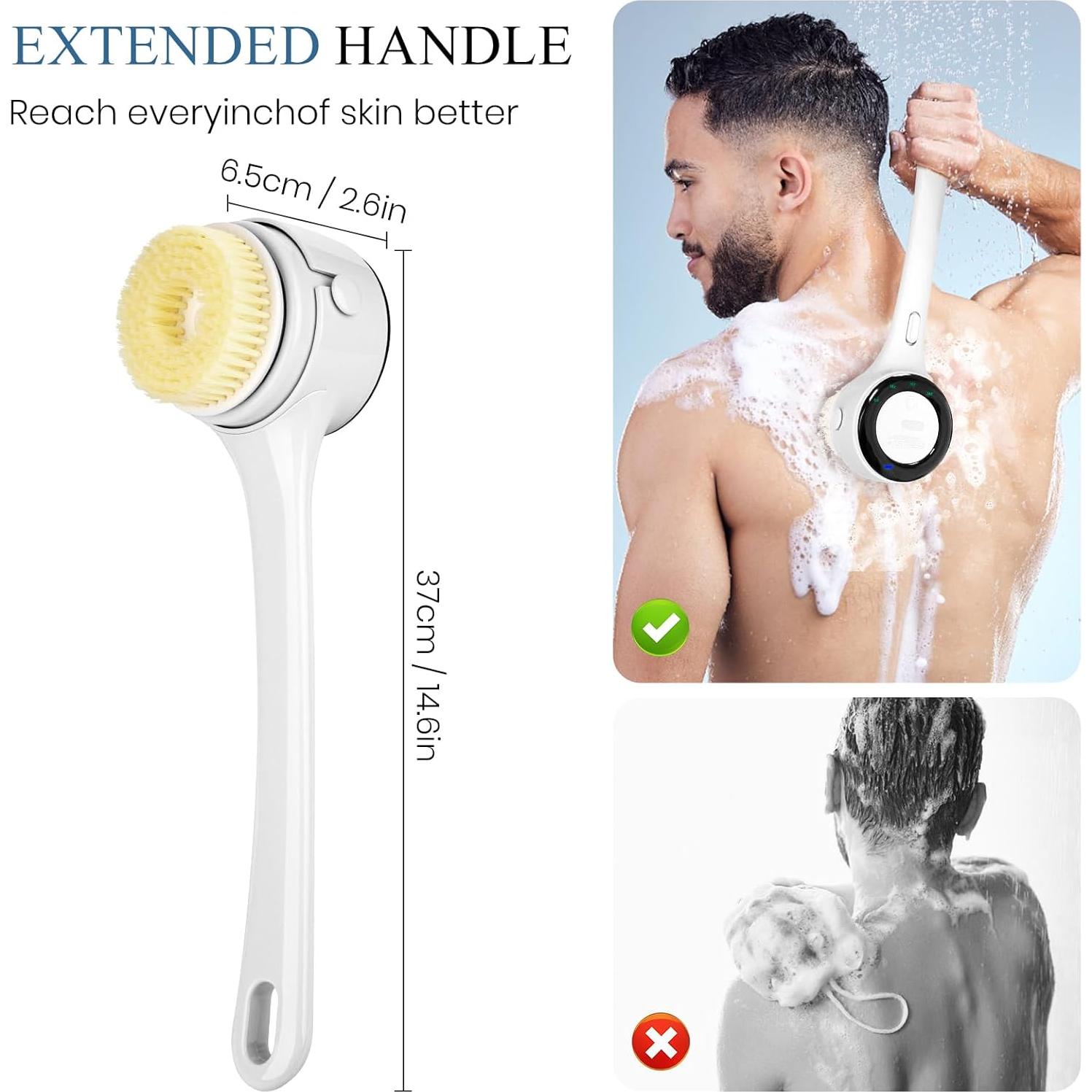 Cepillo Corporal Eléctrico Exfoliante Keledz Blanco 4 Velocidades