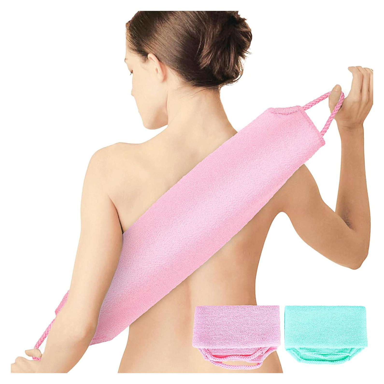 Esfregador de Espalda WOVTE 2 Paquetes Nylon Exfoliante