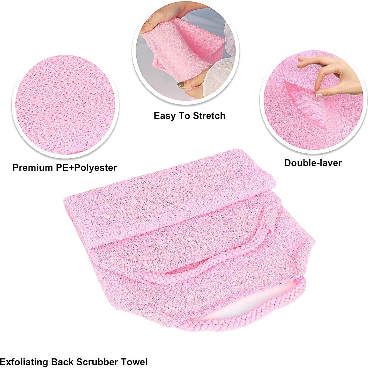Esfregador de Espalda WOVTE 2 Paquetes Nylon Exfoliante