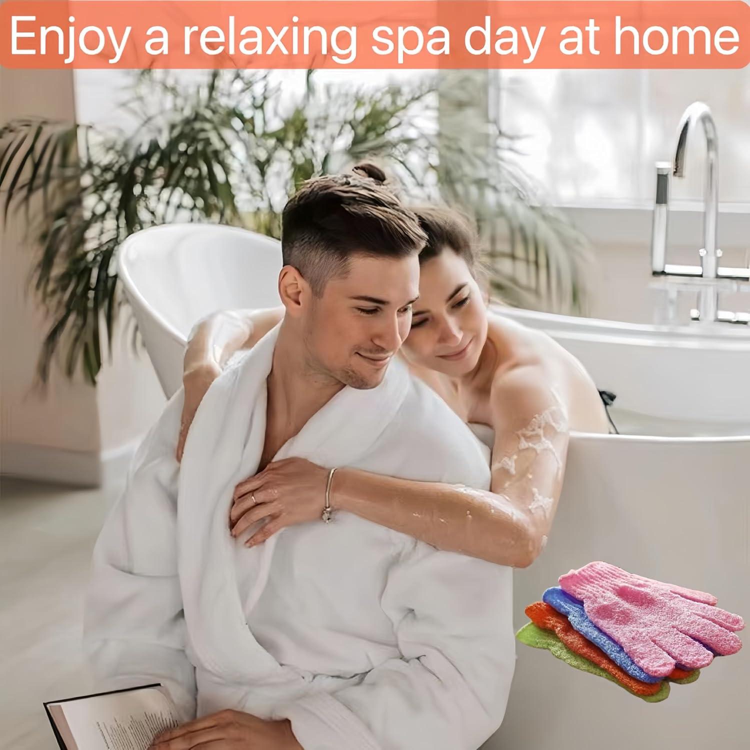 Guantes Exfoliantes para Baño LONGCO - 12 Piezas, Masaje Spa