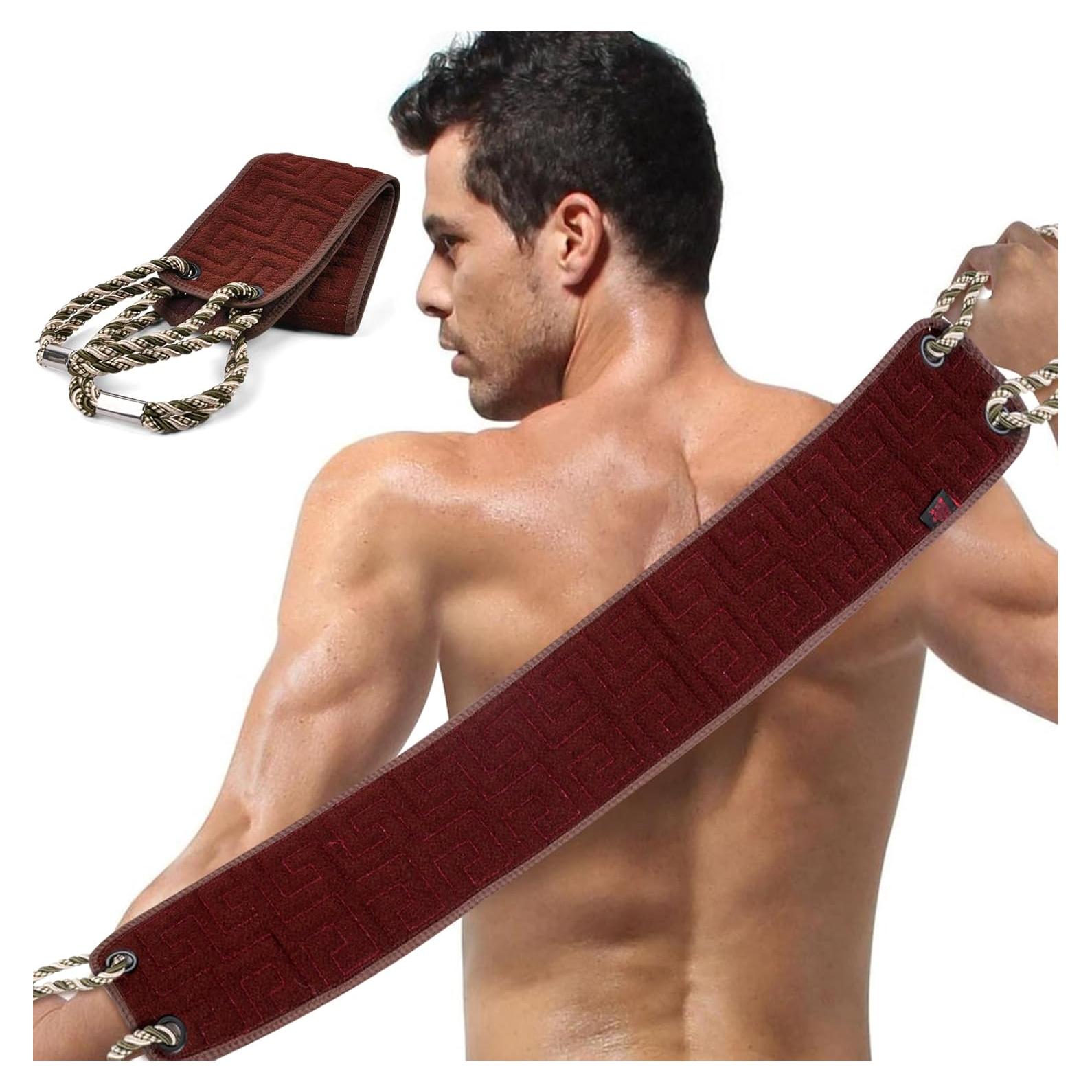 Toalla Exfoliante para Espalda URAQT 94 cm Doble Cara Marrón