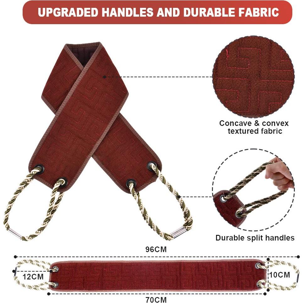 Toalla Exfoliante para Espalda URAQT 94 cm Doble Cara Marrón