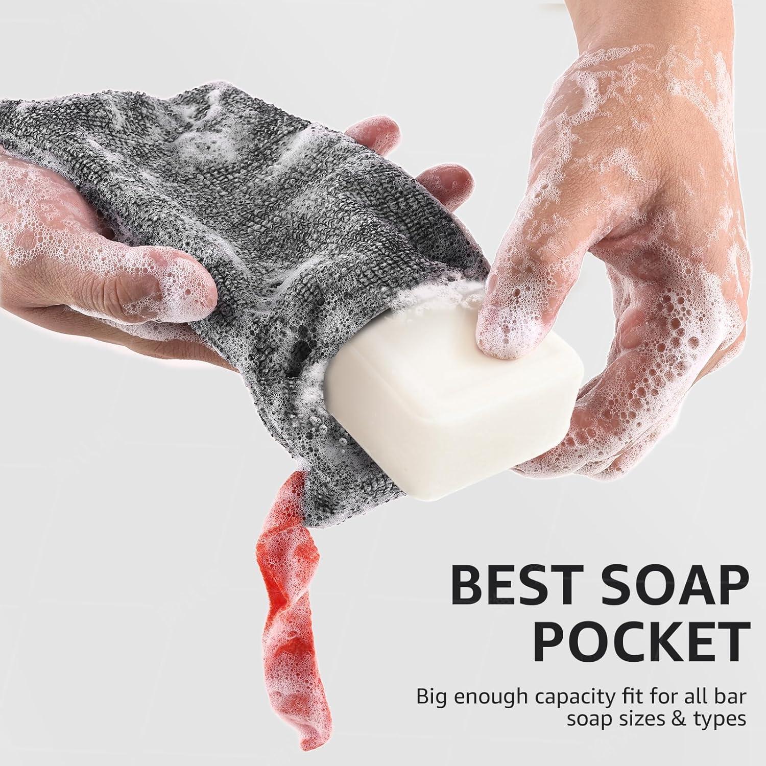 Bolsas de Jabón Exfoliantes Xeiophoy 2 Piezas 18x10 cm