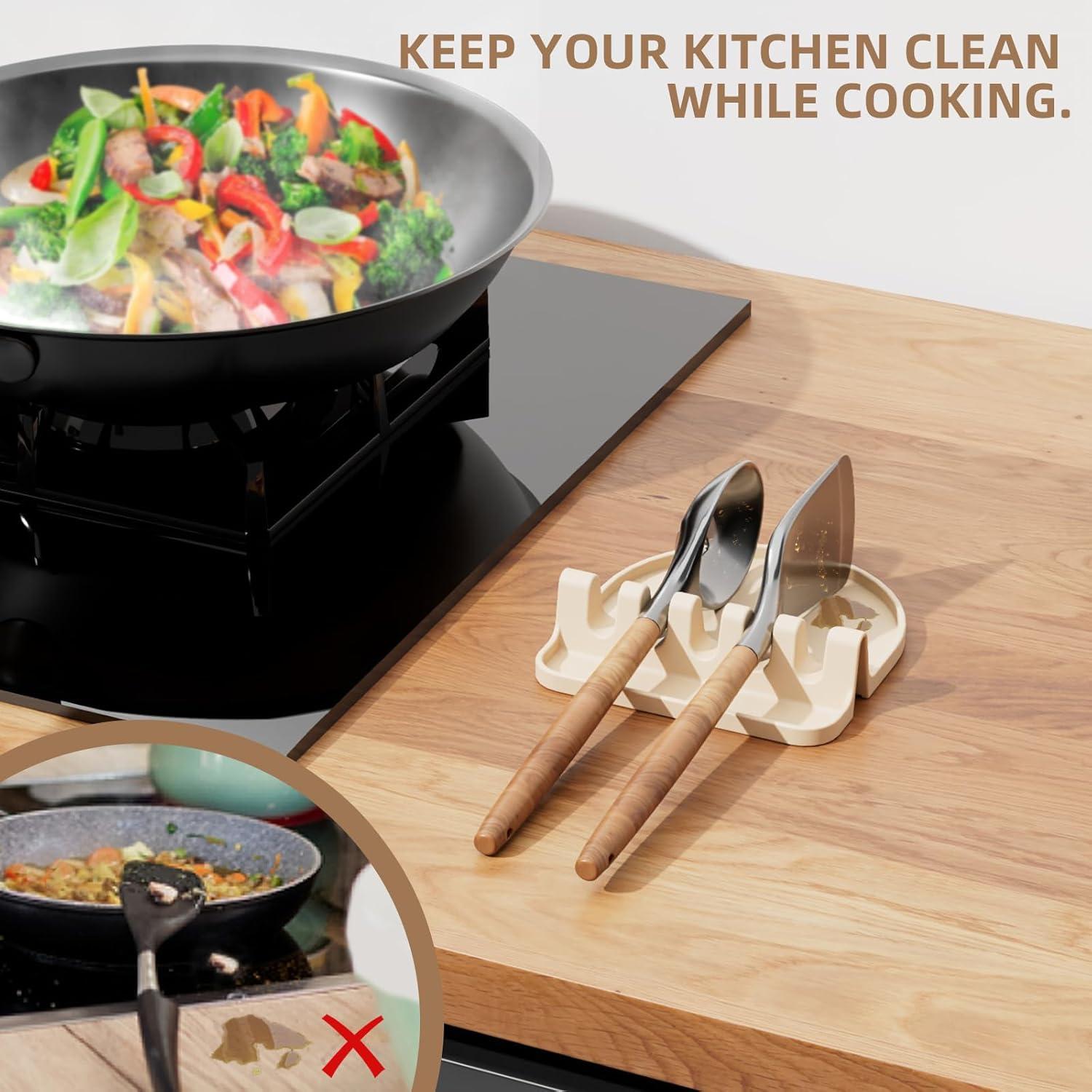 Soporte para Utensilios de Cocina Yootado Beige Antigoteo