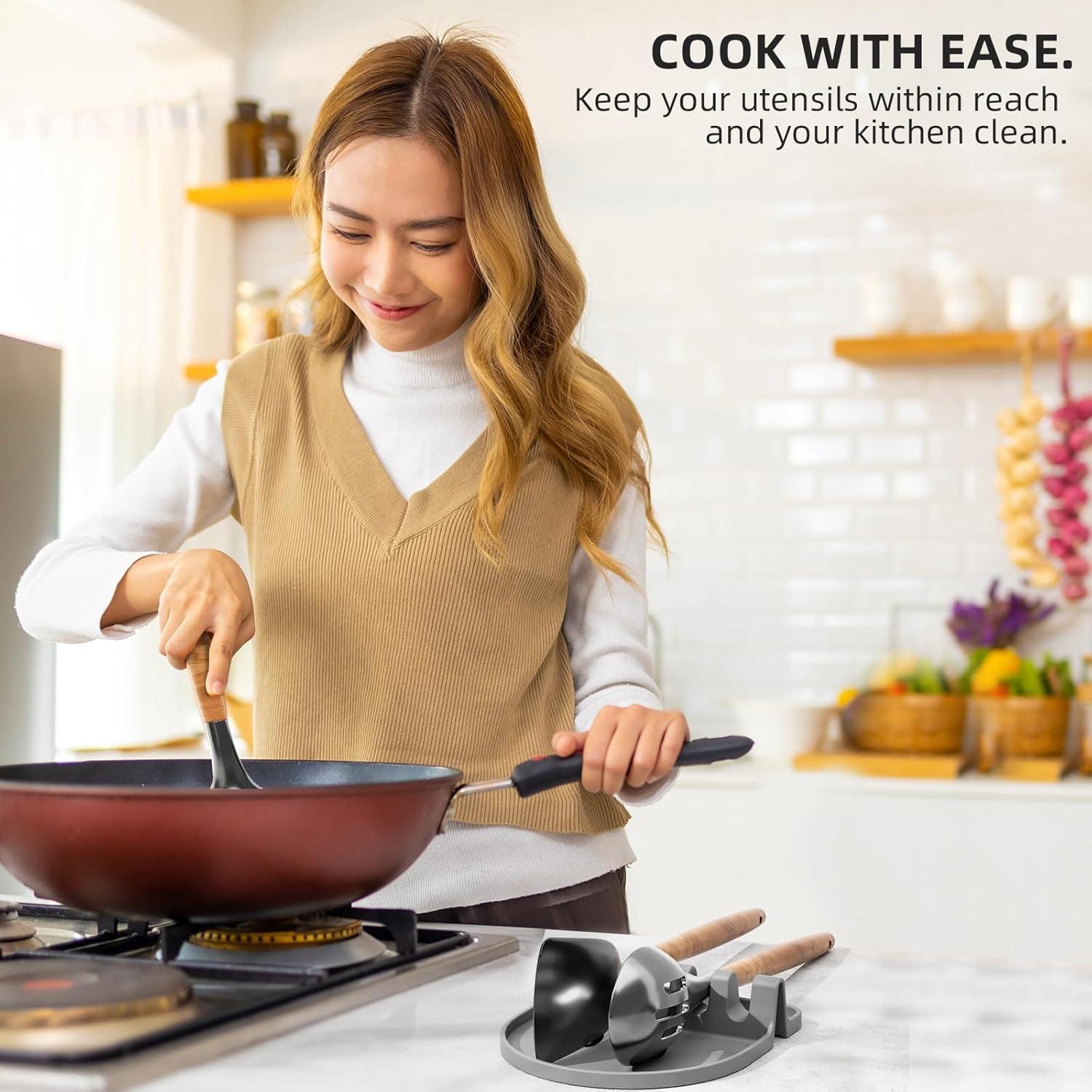 Soporte para Utensilios de Cocina Yootado Beige Antigoteo