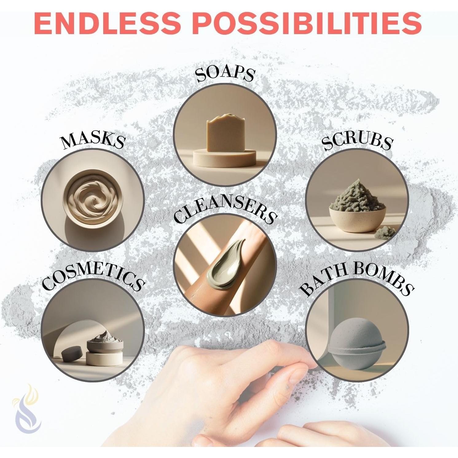 Polvo de Arcilla Bentonita ClearLee 450g - Grado Cosmético Puro