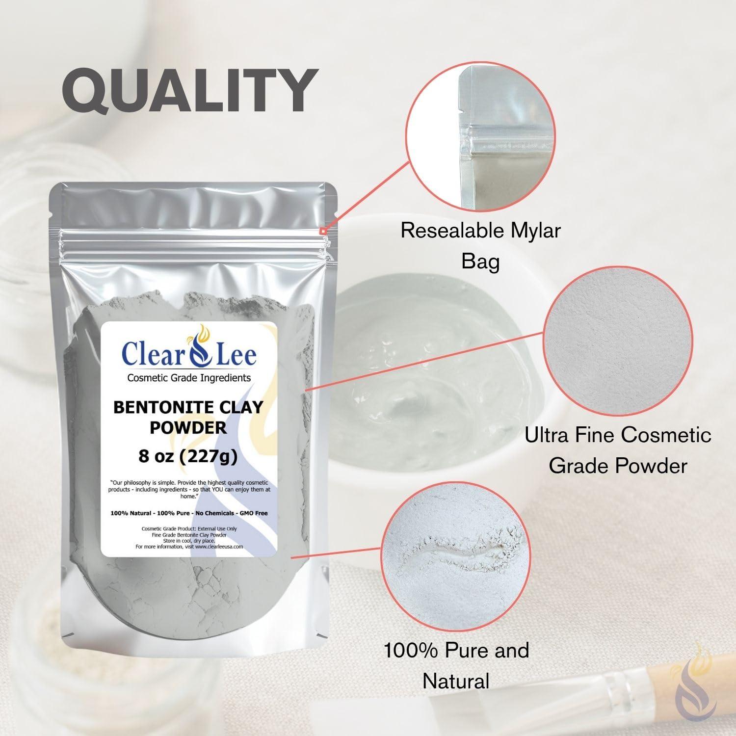 Polvo de Arcilla Bentonita ClearLee 450g - Grado Cosmético Puro
