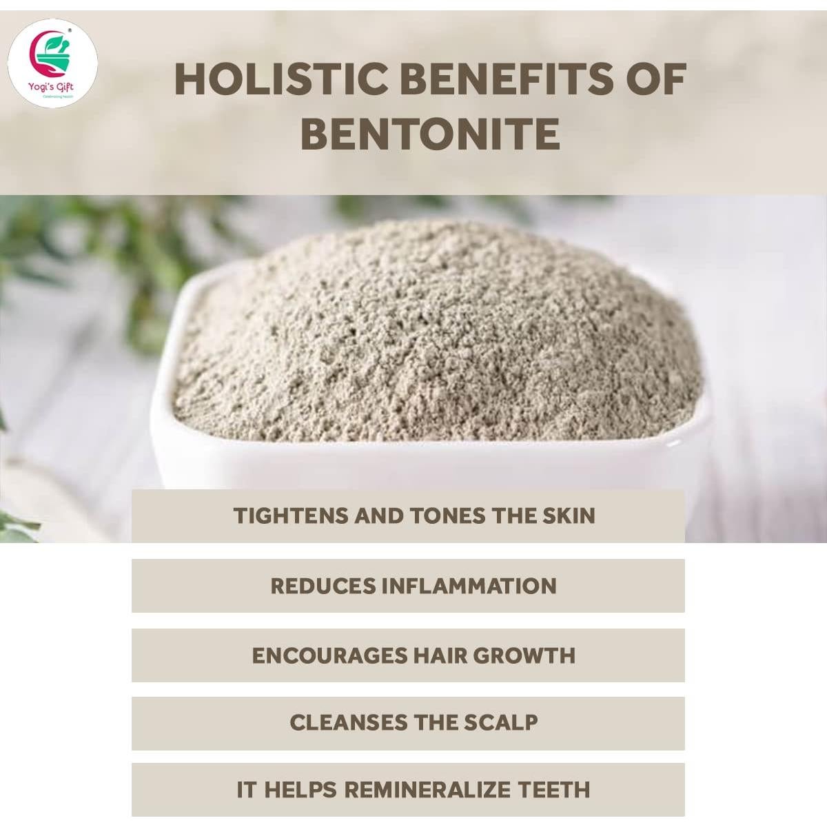 Polvo de arcilla bentonita natural 0.45 KG para mascarilla facial