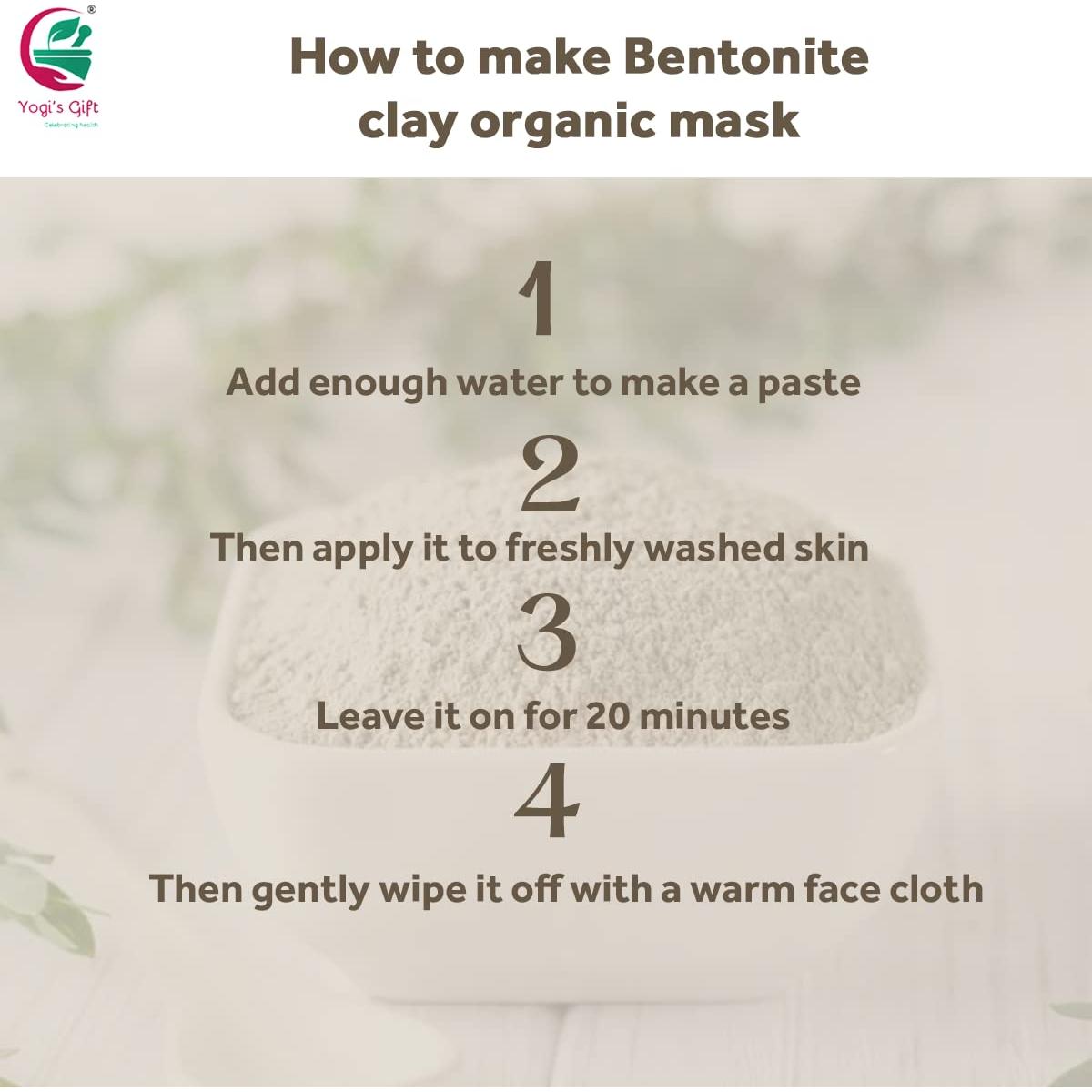 Polvo de arcilla bentonita natural 0.45 KG para mascarilla facial