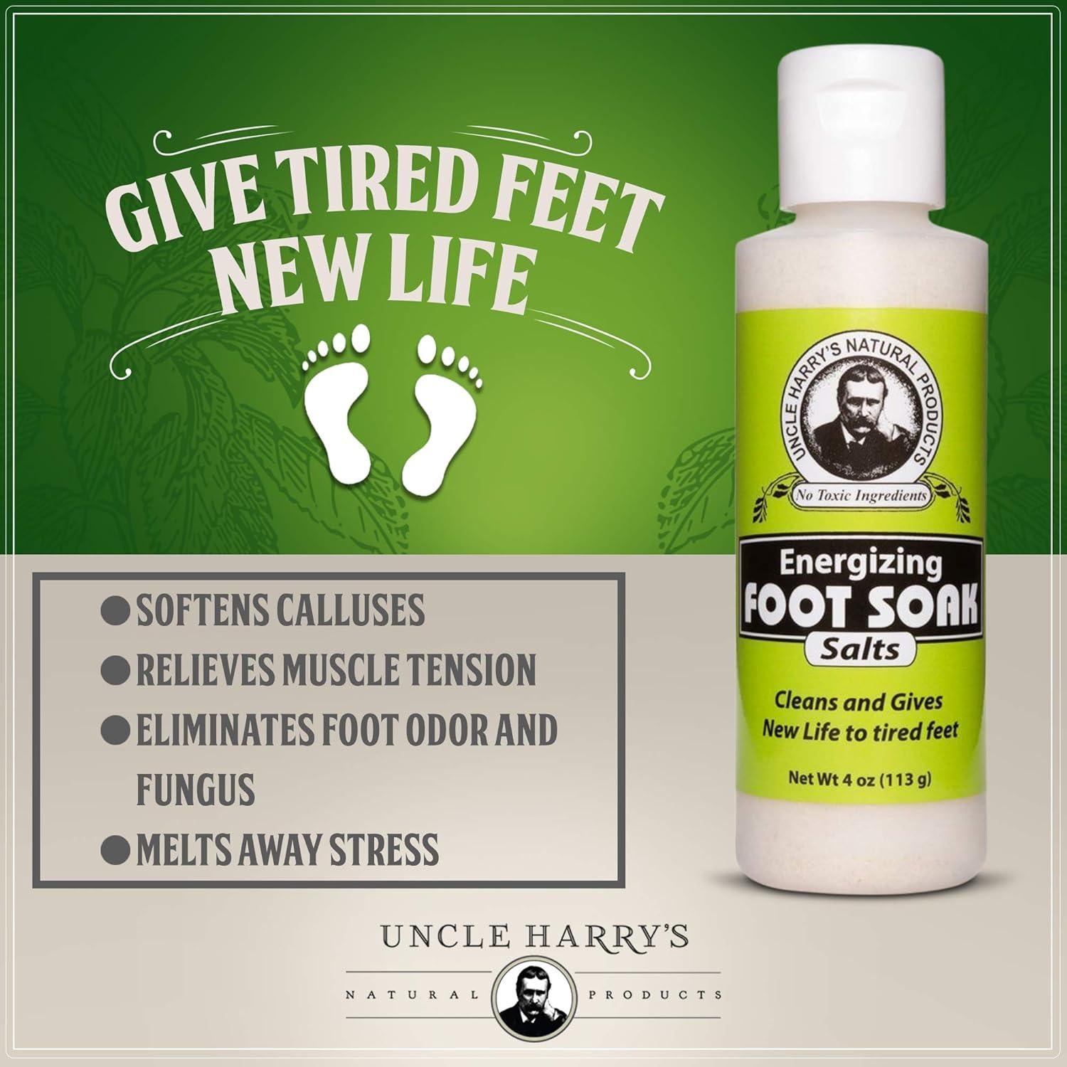 Sales de Baño para Pies Uncle Harry 113 g - Eucalipto y Menta