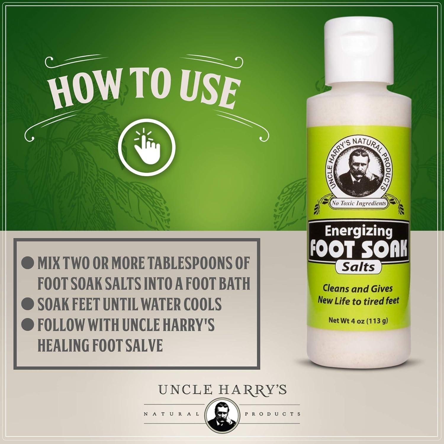 Sales de Baño para Pies Uncle Harry 113 g - Eucalipto y Menta