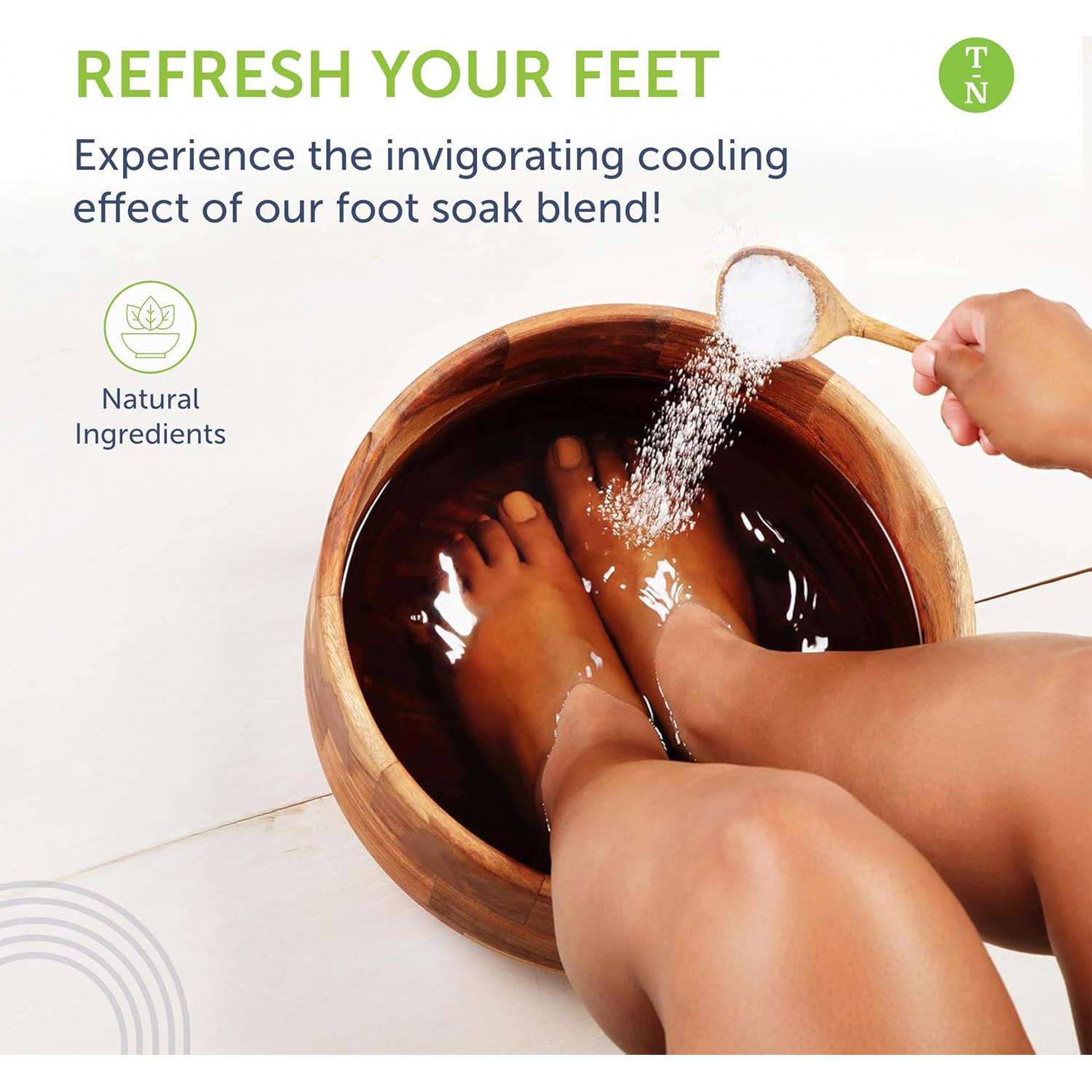 Baño de Pies de Sal de Epsom 396g TruRemedy con Menta y Árbol de Té