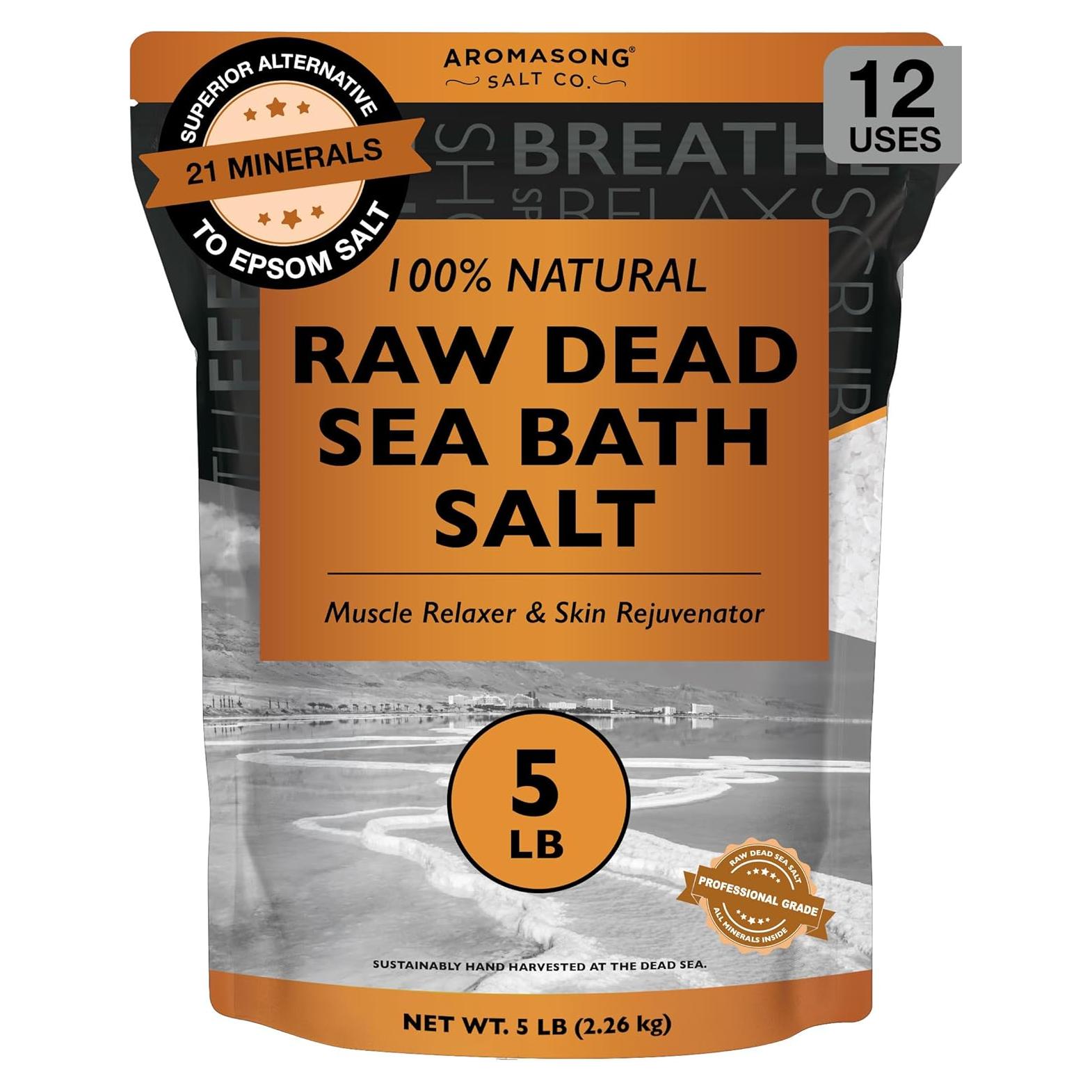 Sal de Baño del Mar Muerto Aromasong 2.27 kg - 100% Pura y Natural