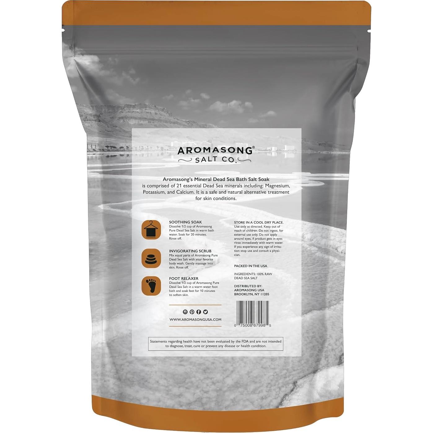 Sal de Baño del Mar Muerto Aromasong 2.27 kg - 100% Pura y Natural