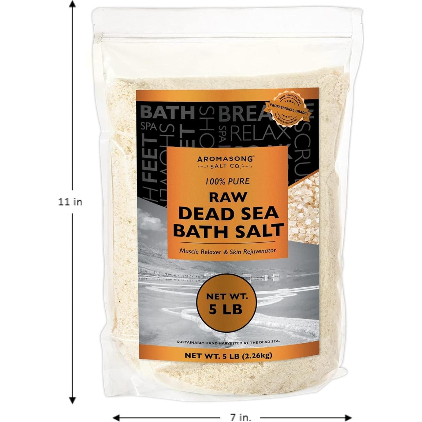 Sal de Baño del Mar Muerto Aromasong 2.27 kg - 100% Pura y Natural