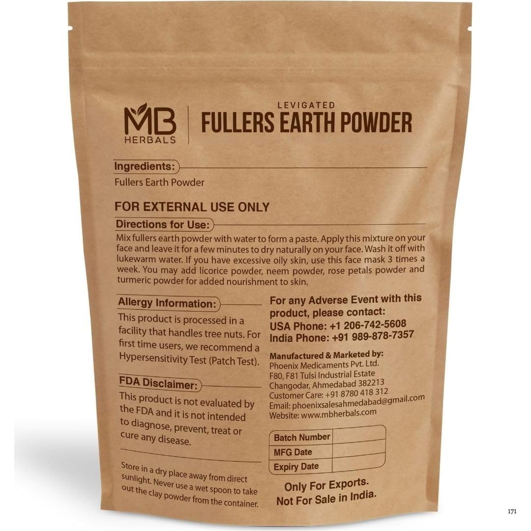 Polvo de Tierra de Fuller MB Herbals 100g - Multani Mitti Puro