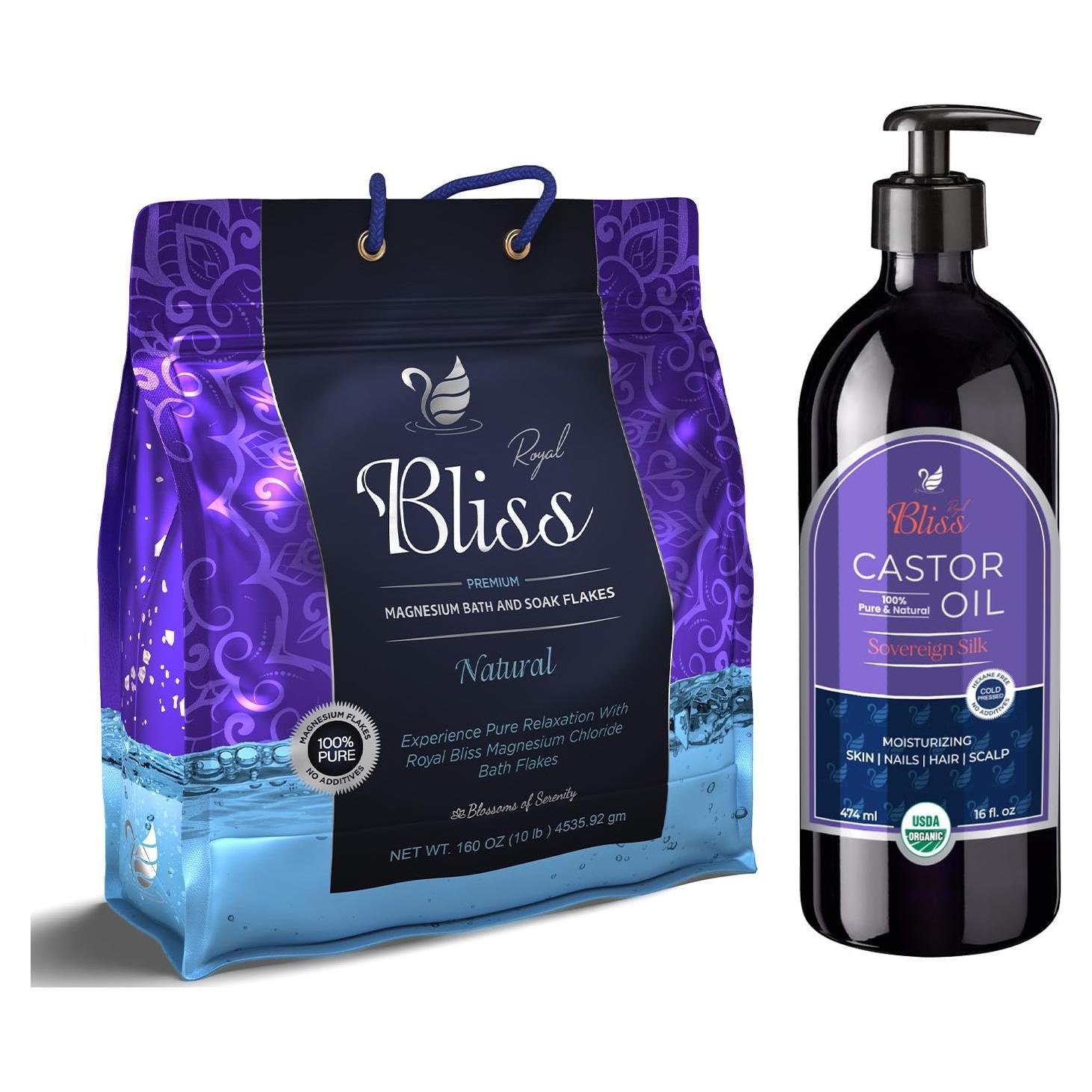 Dúo Rejuvenecedor Sal de Baño Magnesio 4.54 kg + Aceite Ricino 473 ml
