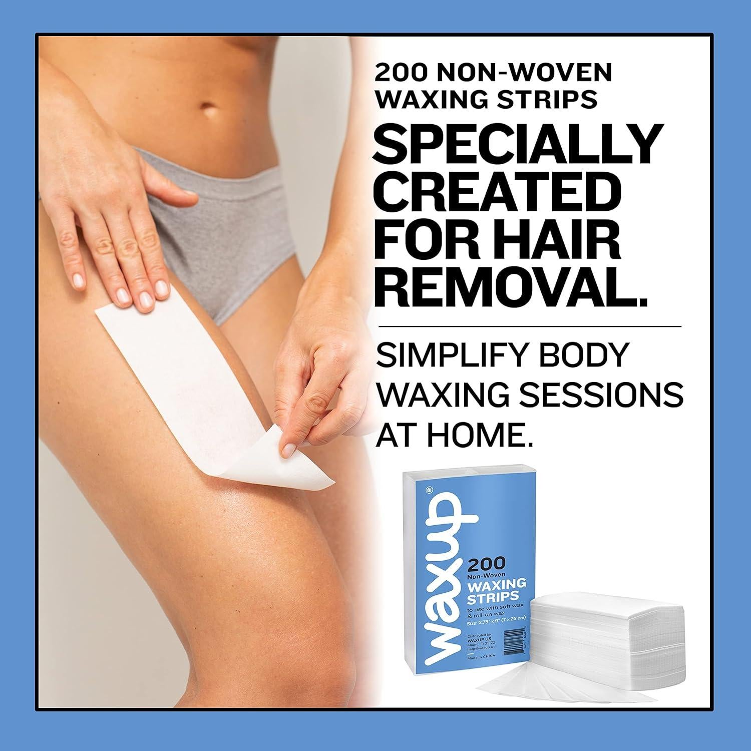 Cintas de Cera No Tejidas Waxup 200 Piezas 7.62x22.86cm