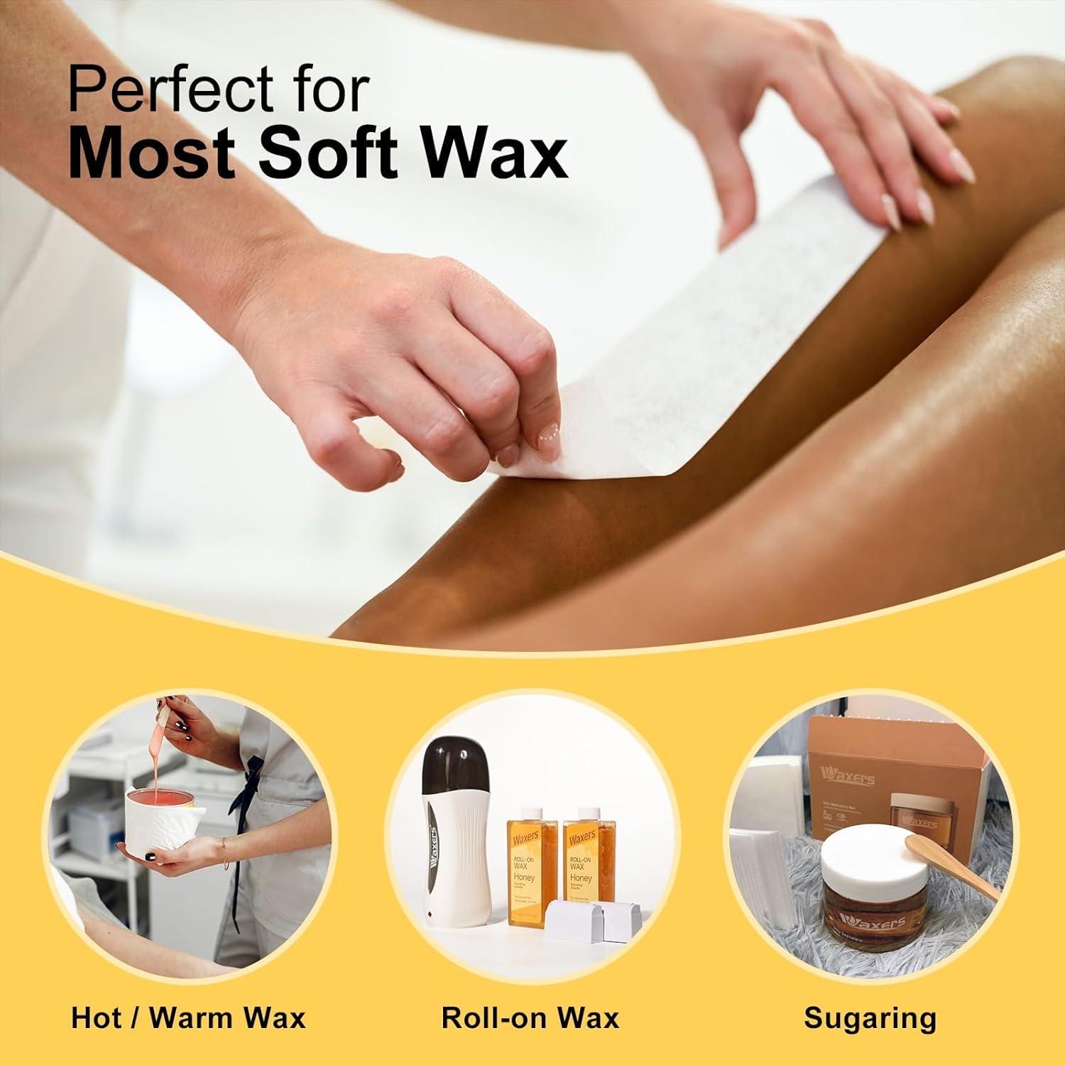 100 Tiras de Cera Depilación Waxers 7x20 cm para Cuerpo y Cara