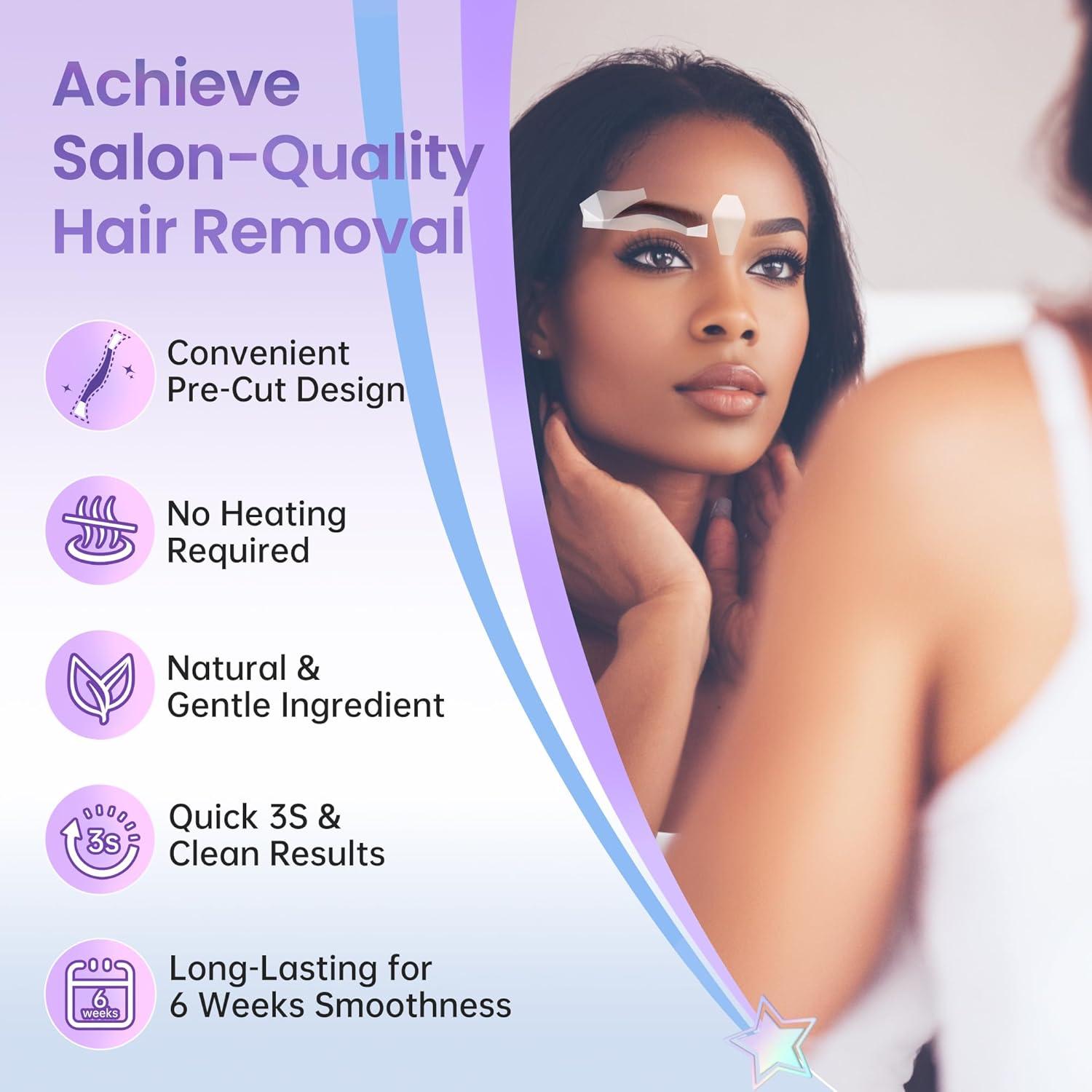 Kit de Cintas de Cera Facial LAWINK - 24 Cintas + 4 Toallitas