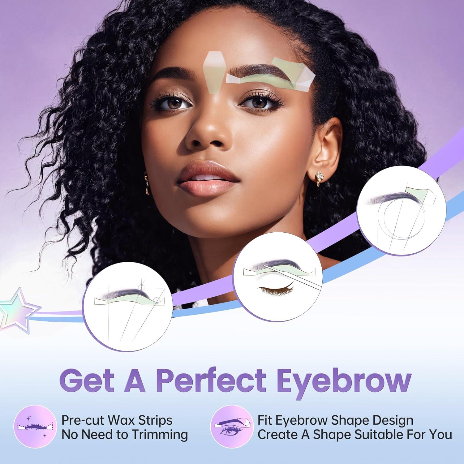 Kit de Cintas de Cera Facial LAWINK - 24 Cintas + 4 Toallitas