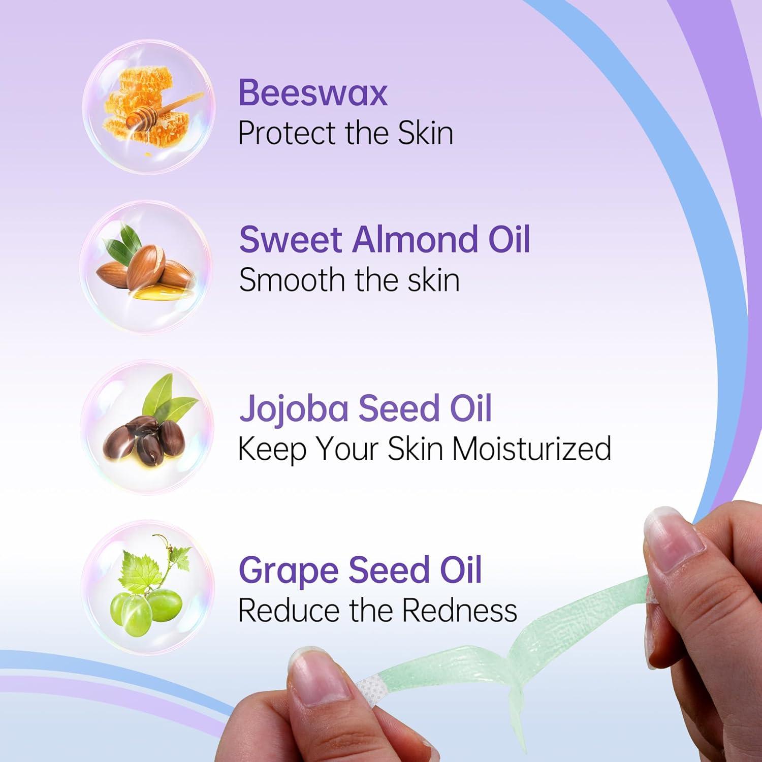 Kit de Cintas de Cera Facial LAWINK - 24 Cintas + 4 Toallitas