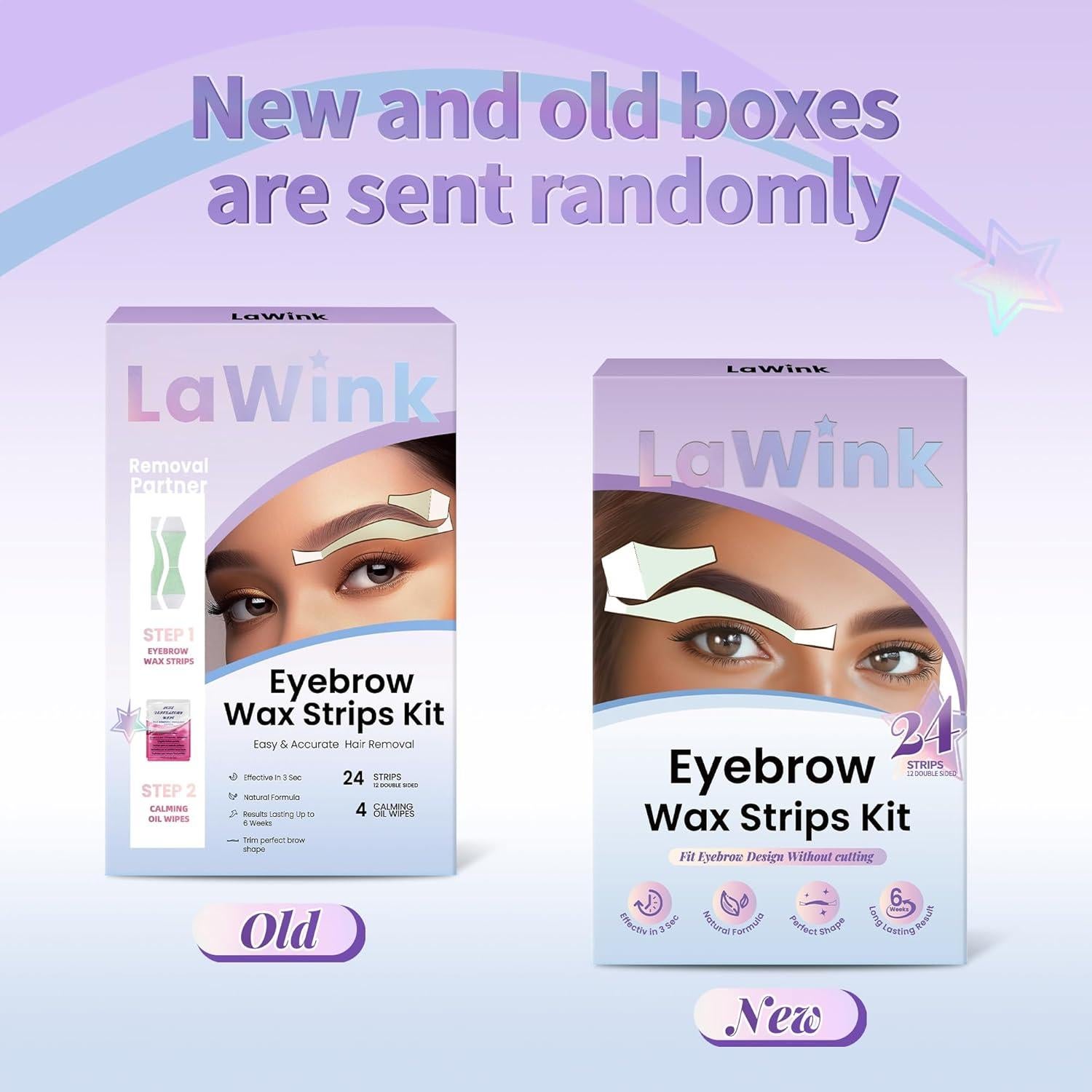 Kit de Cintas de Cera Facial LAWINK - 24 Cintas + 4 Toallitas