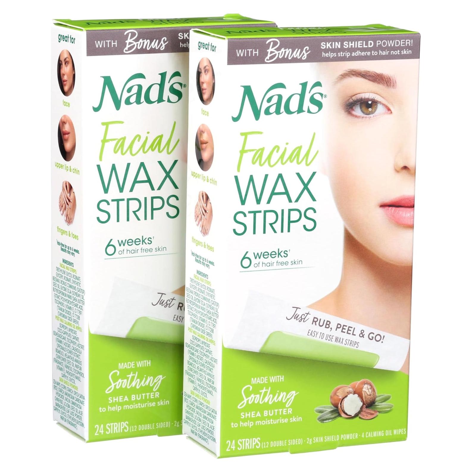 Tiras de Depilación Facial NAD'S 24 Unidades - Todo Tipo de Piel