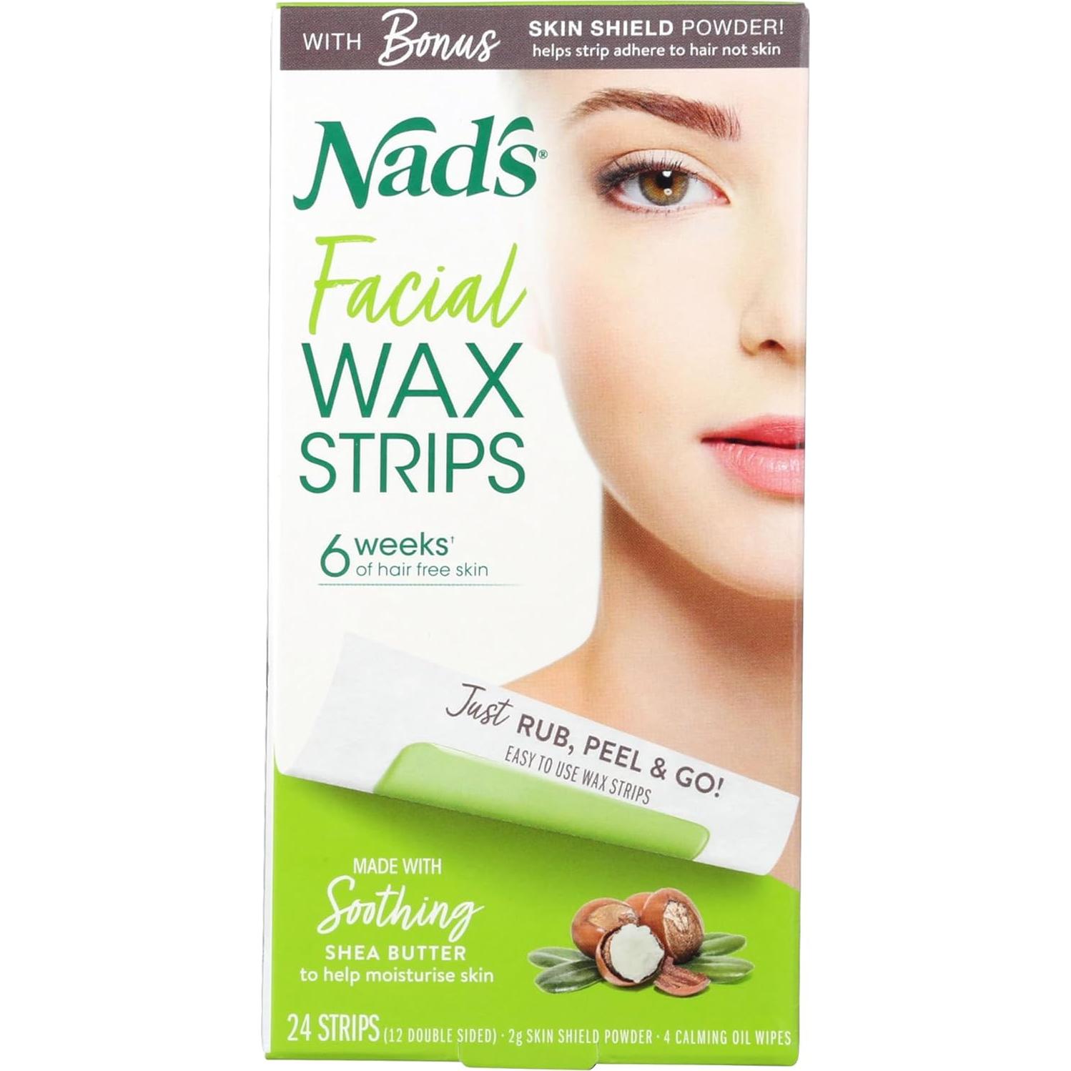 Tiras de Depilación Facial NAD'S 24 Unidades - Todo Tipo de Piel