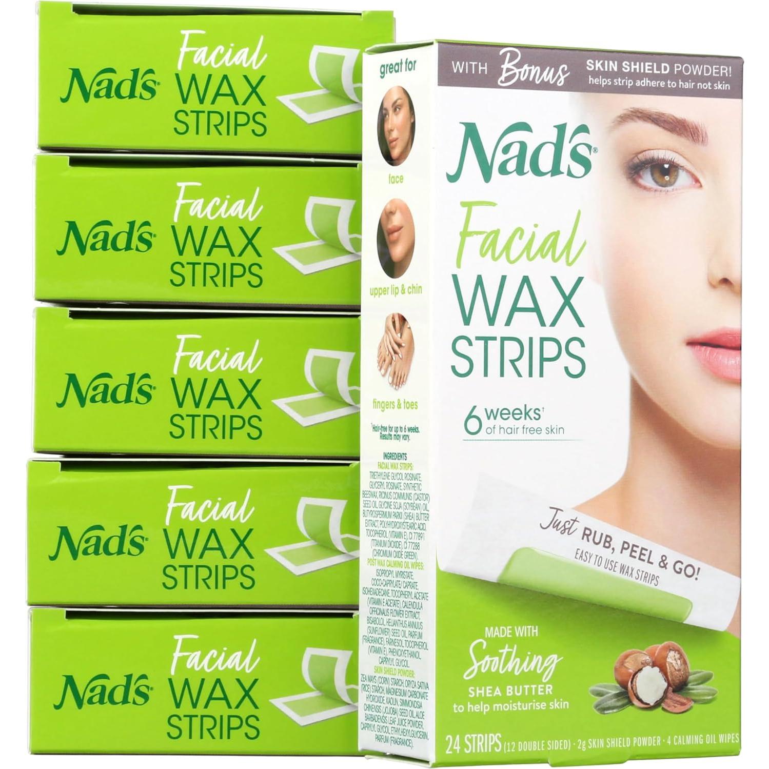 Tiras de Depilación Facial NAD'S 24 Unidades - Todo Tipo de Piel