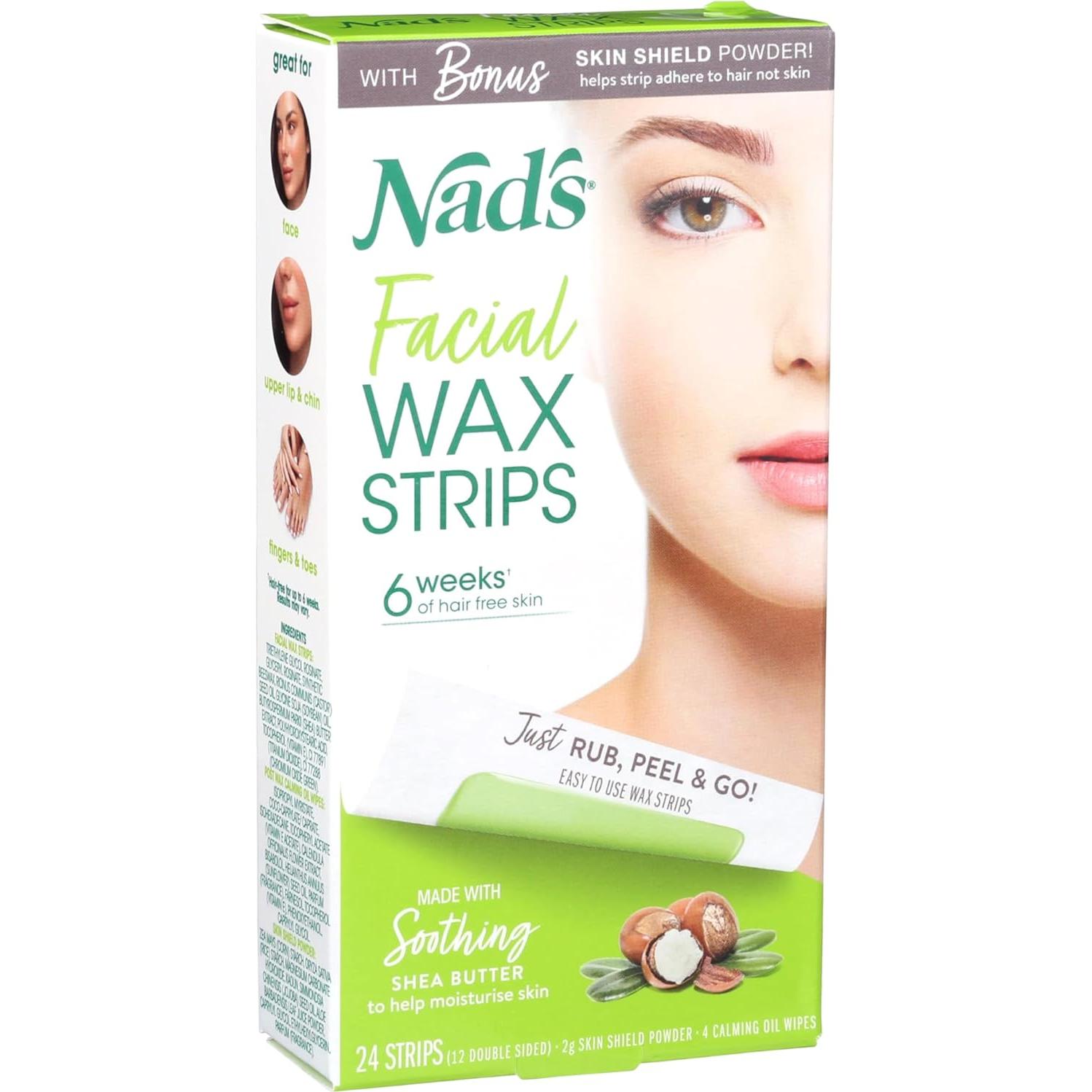 Tiras de Depilación Facial NAD'S 24 Unidades - Todo Tipo de Piel