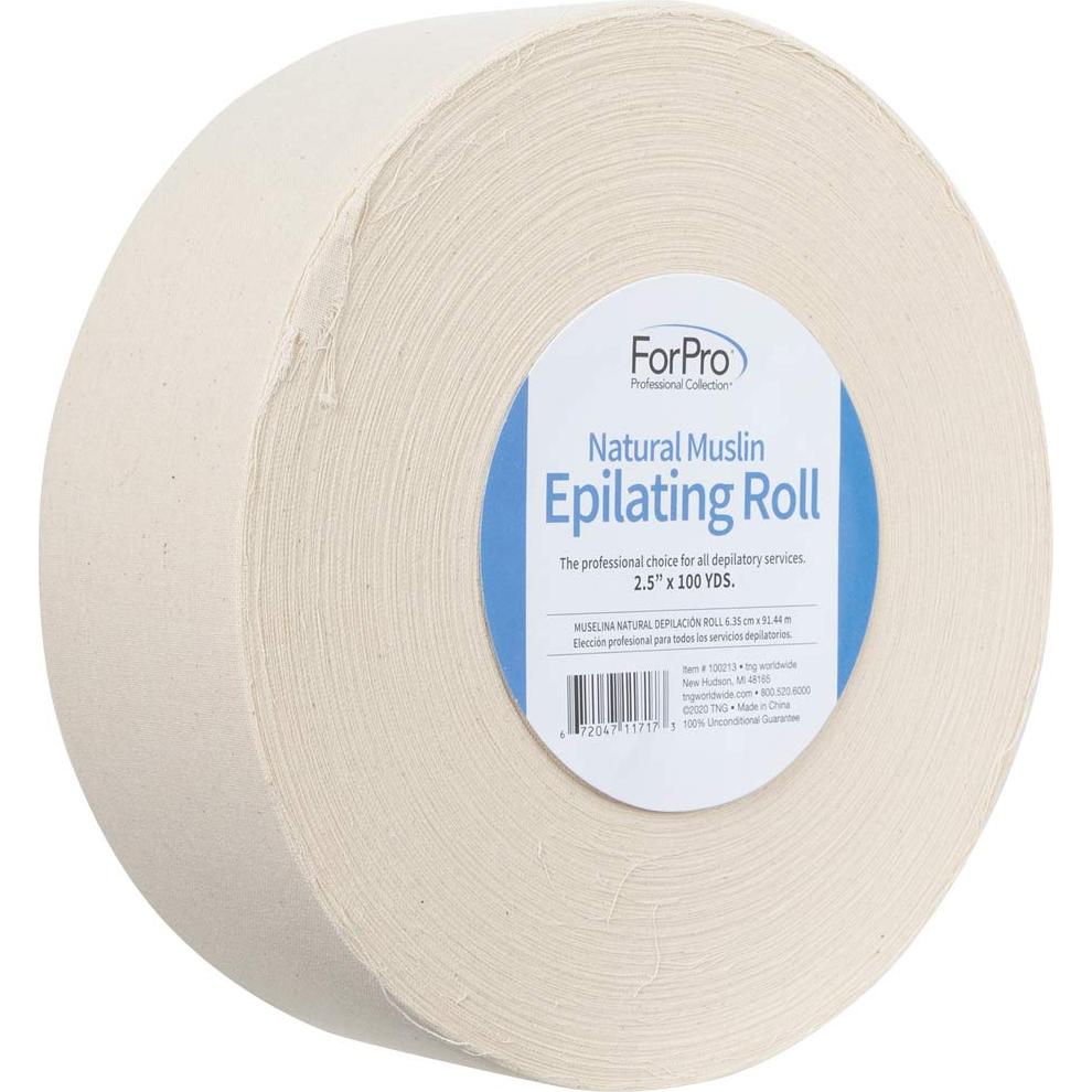 Rollo Epilador Muselina Natural ForPro 6.35 cm x 91.44 m